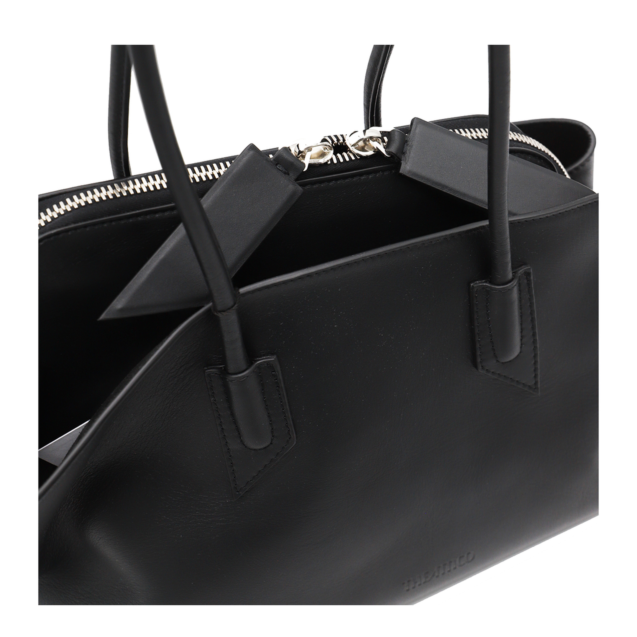 La Passeggiata Medium Calf Leather Top Handle Bag - Black - Image 6