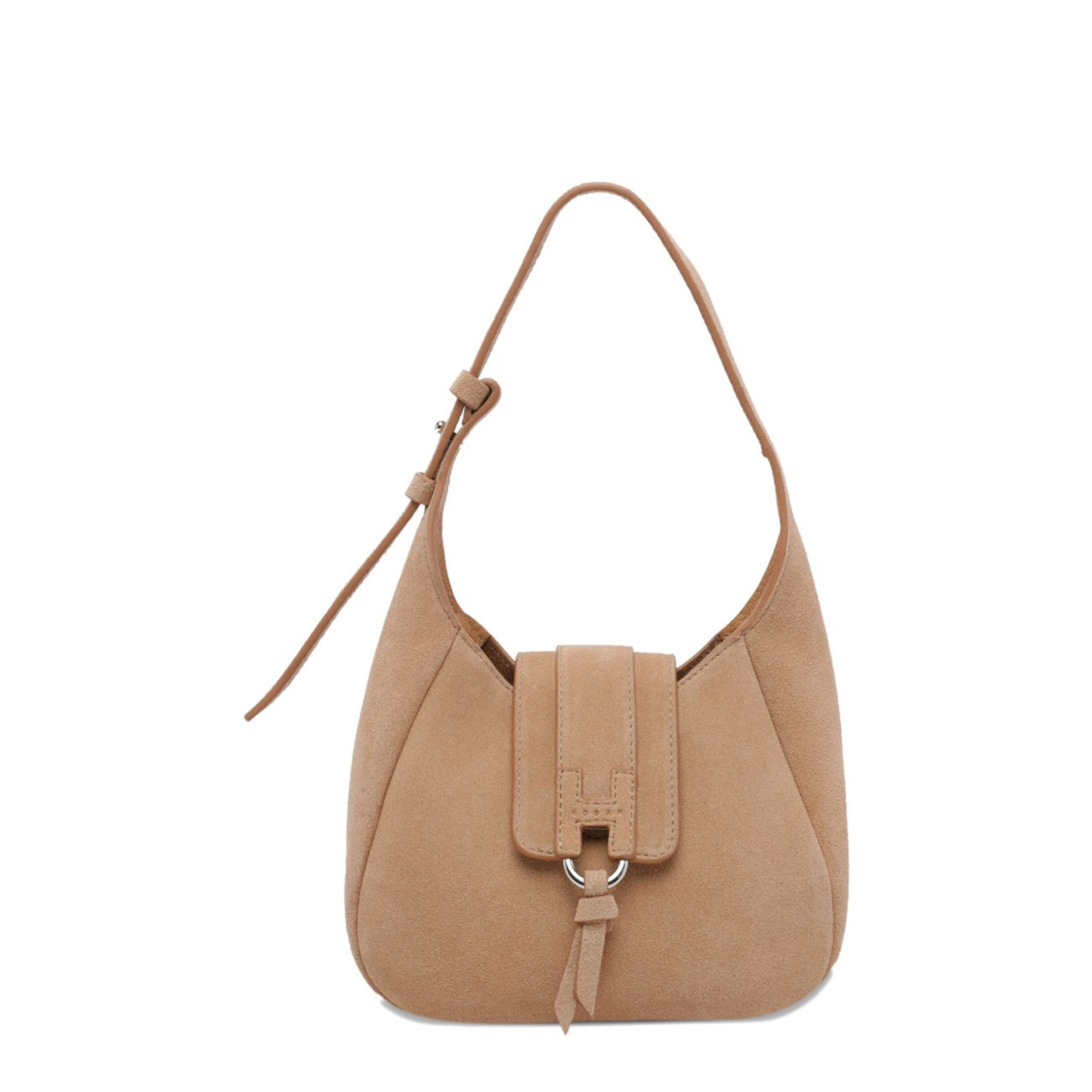 Trend Mini Suede Leather Hobo Bag - Beige - Image 1