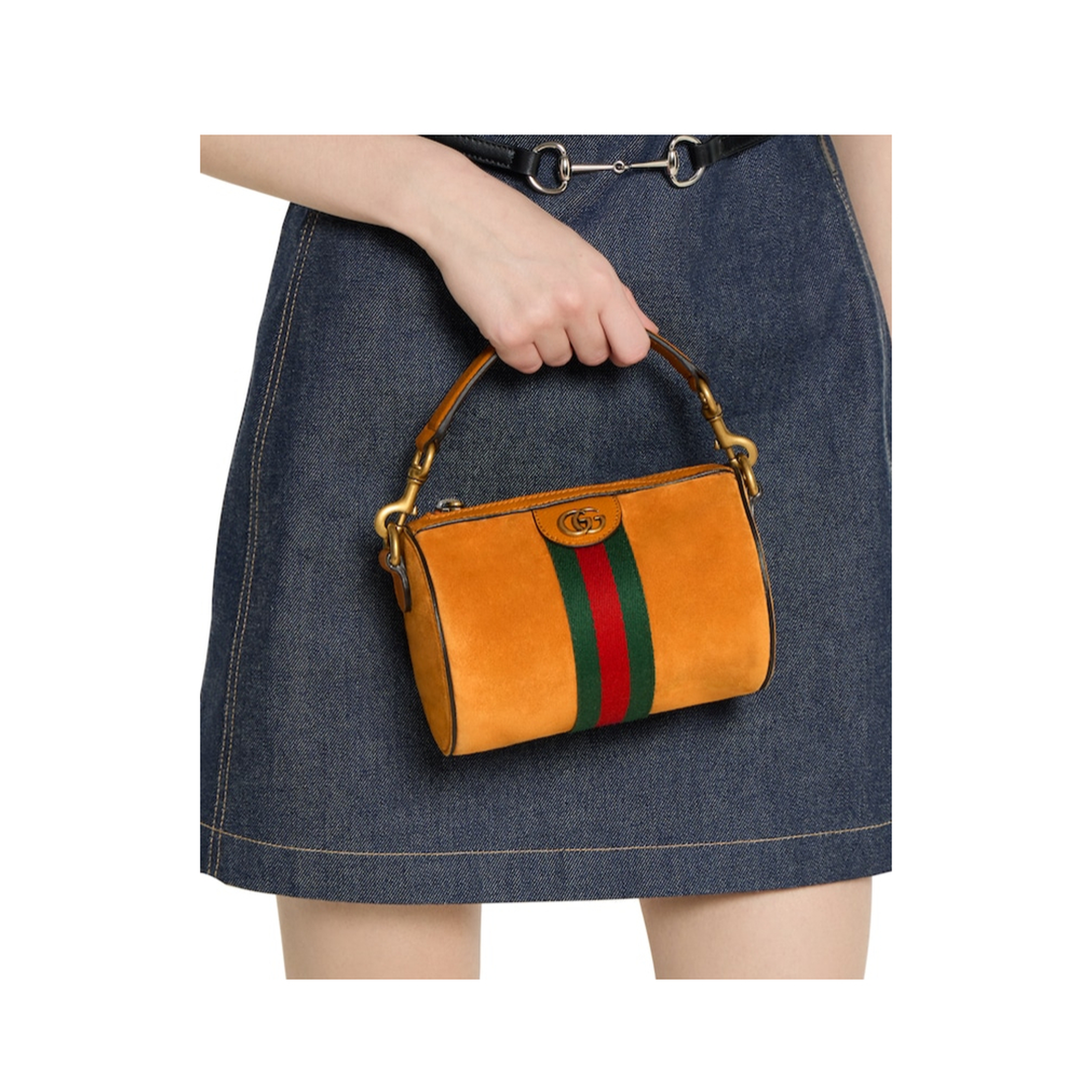 Ophidia Suede Mini Handbag - Orange - Image 3