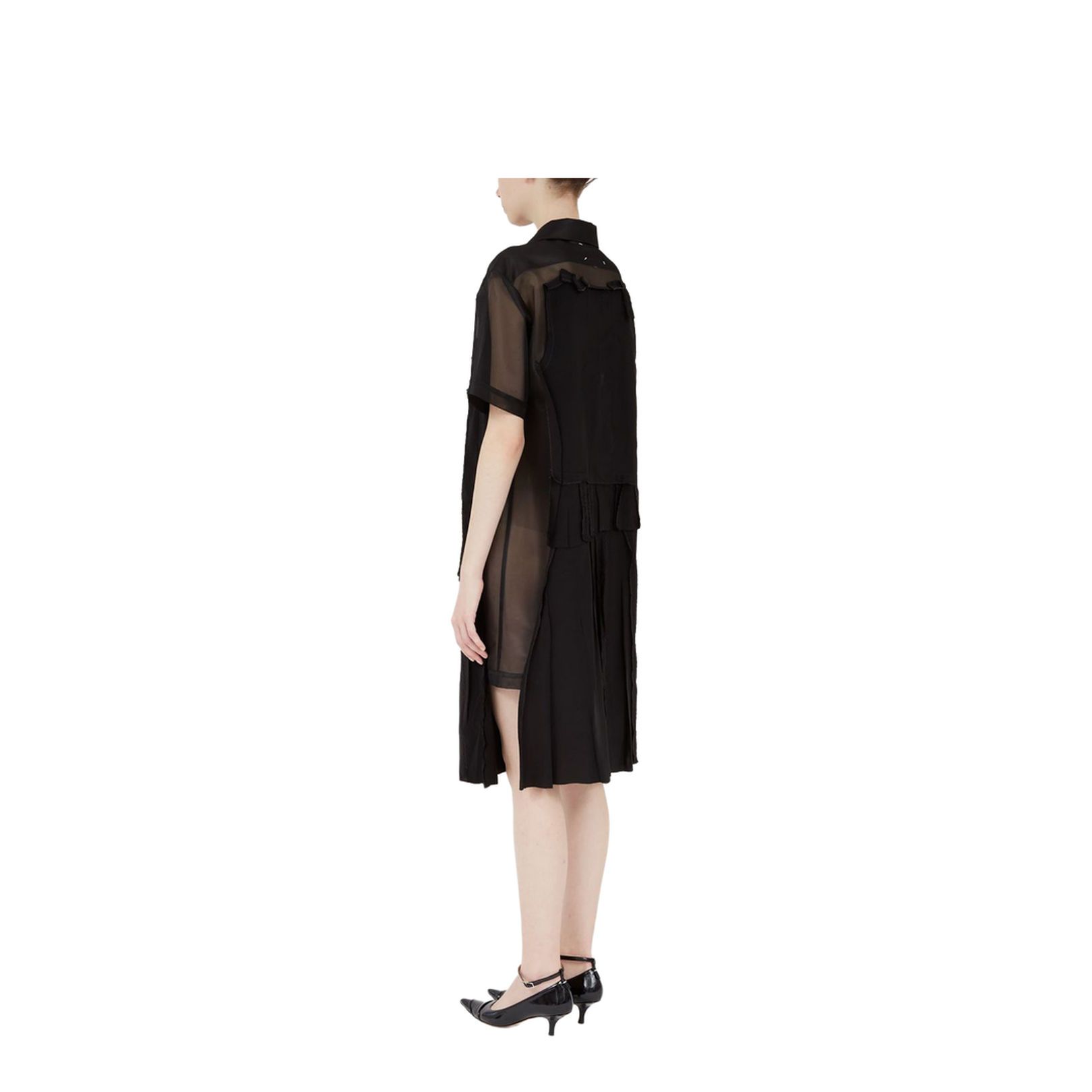 Black Mesh Design Dress - Image 4