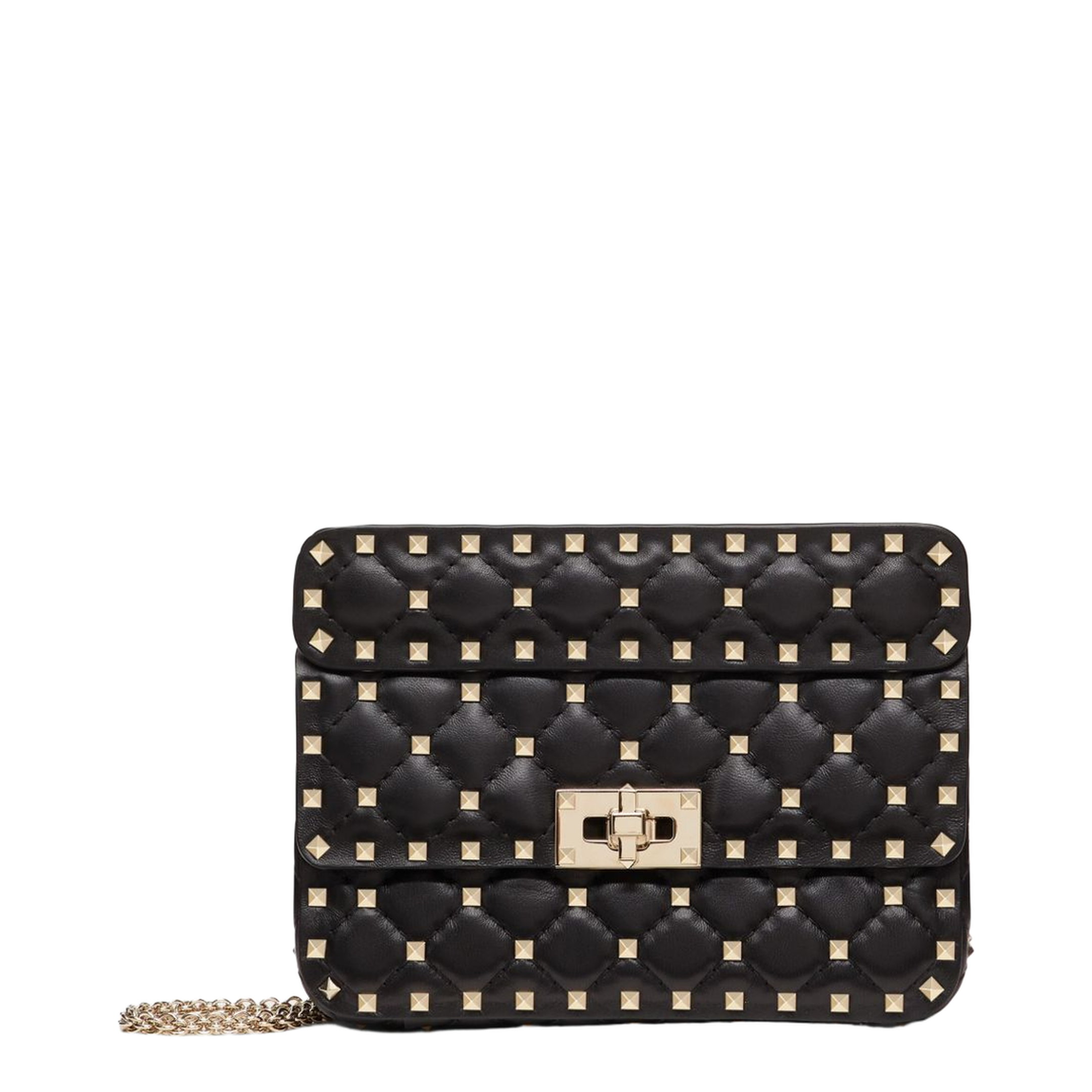 Rockstud Spike Small Quilted Nappa Shoulder Bag - Black - Image 1