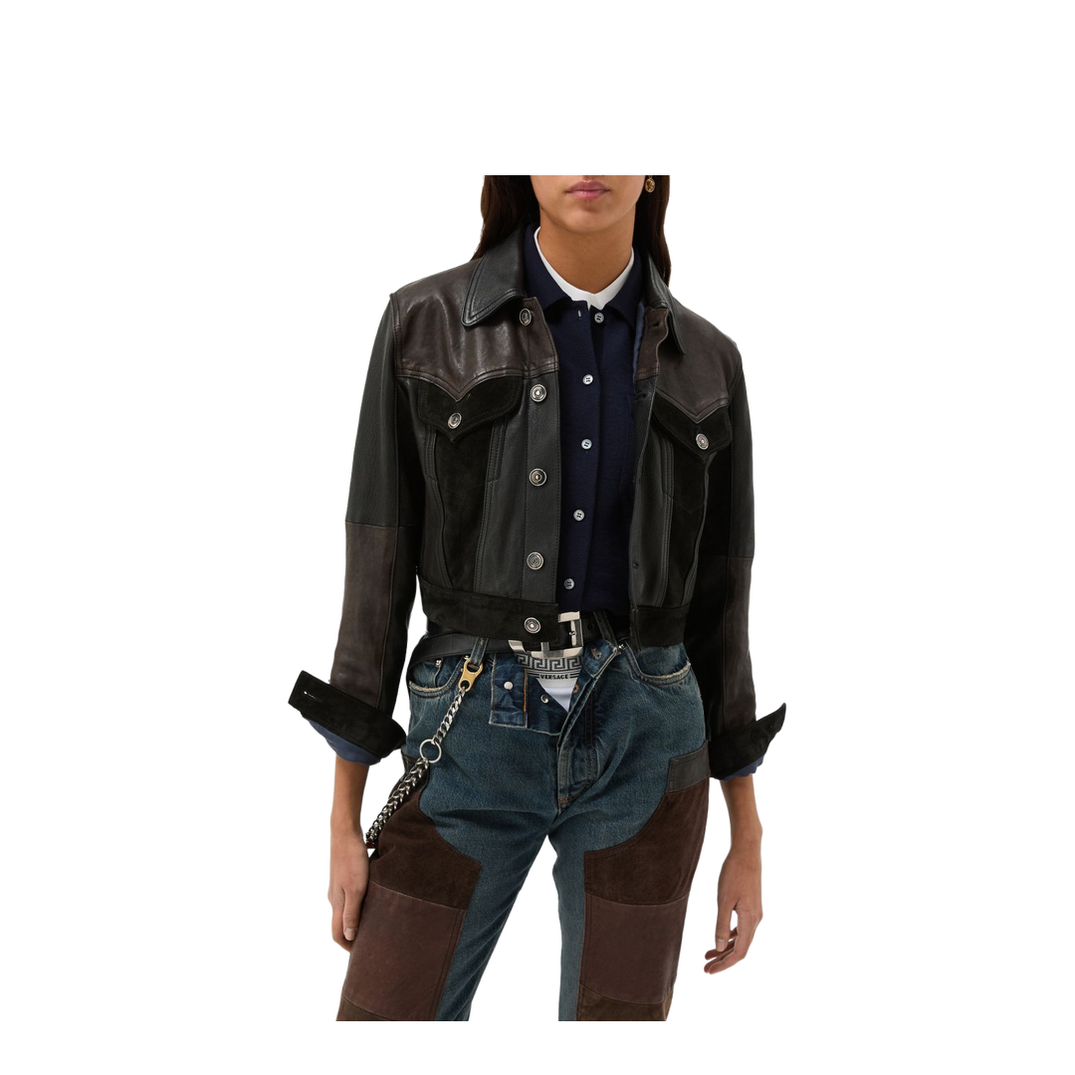 Slim-fit leather blouson - Image 2