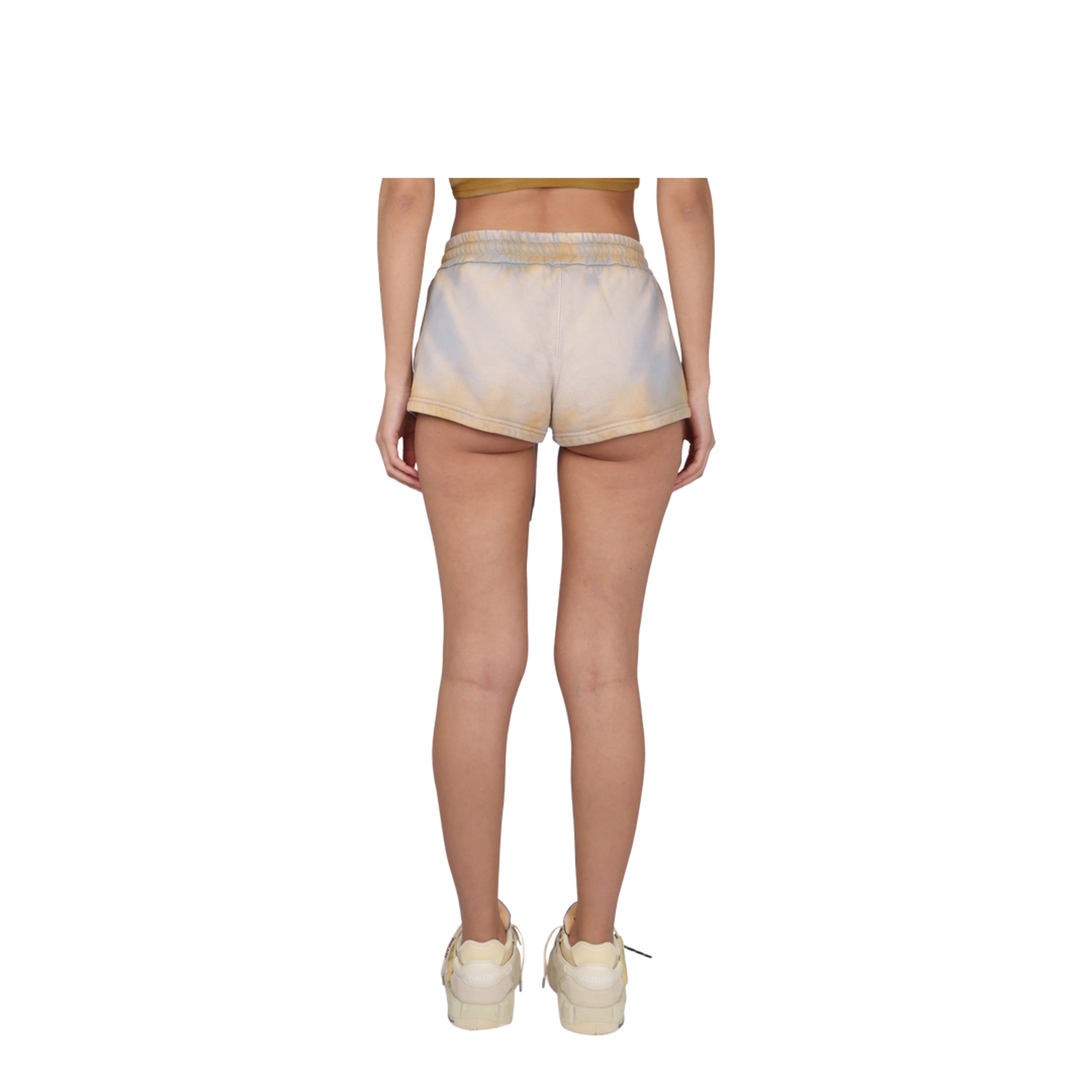 Tie Dye Cotton Shorts Beige Ice-Colored - Image 4