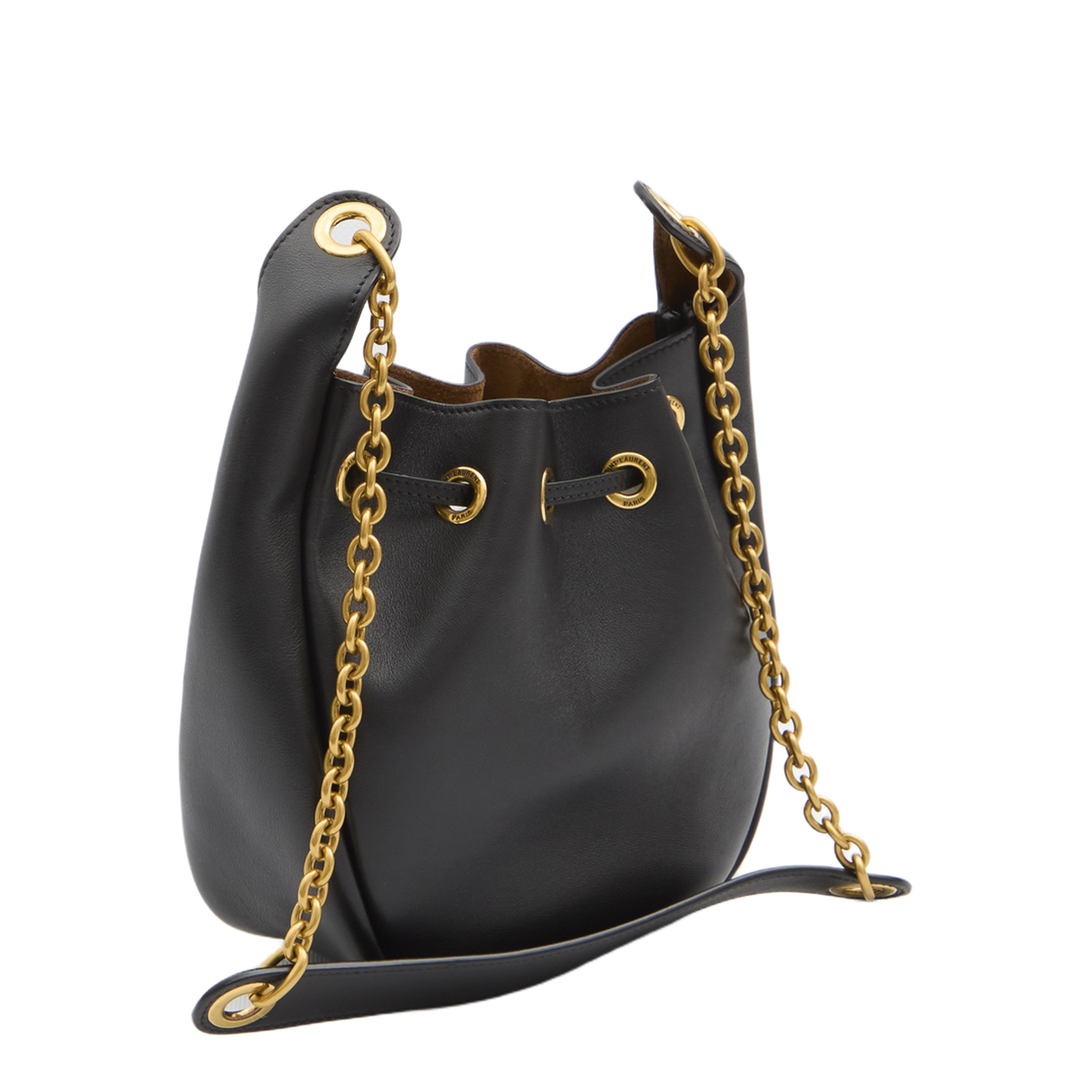 Supple Medium Leather Bucket Bags - Black - Image 2
