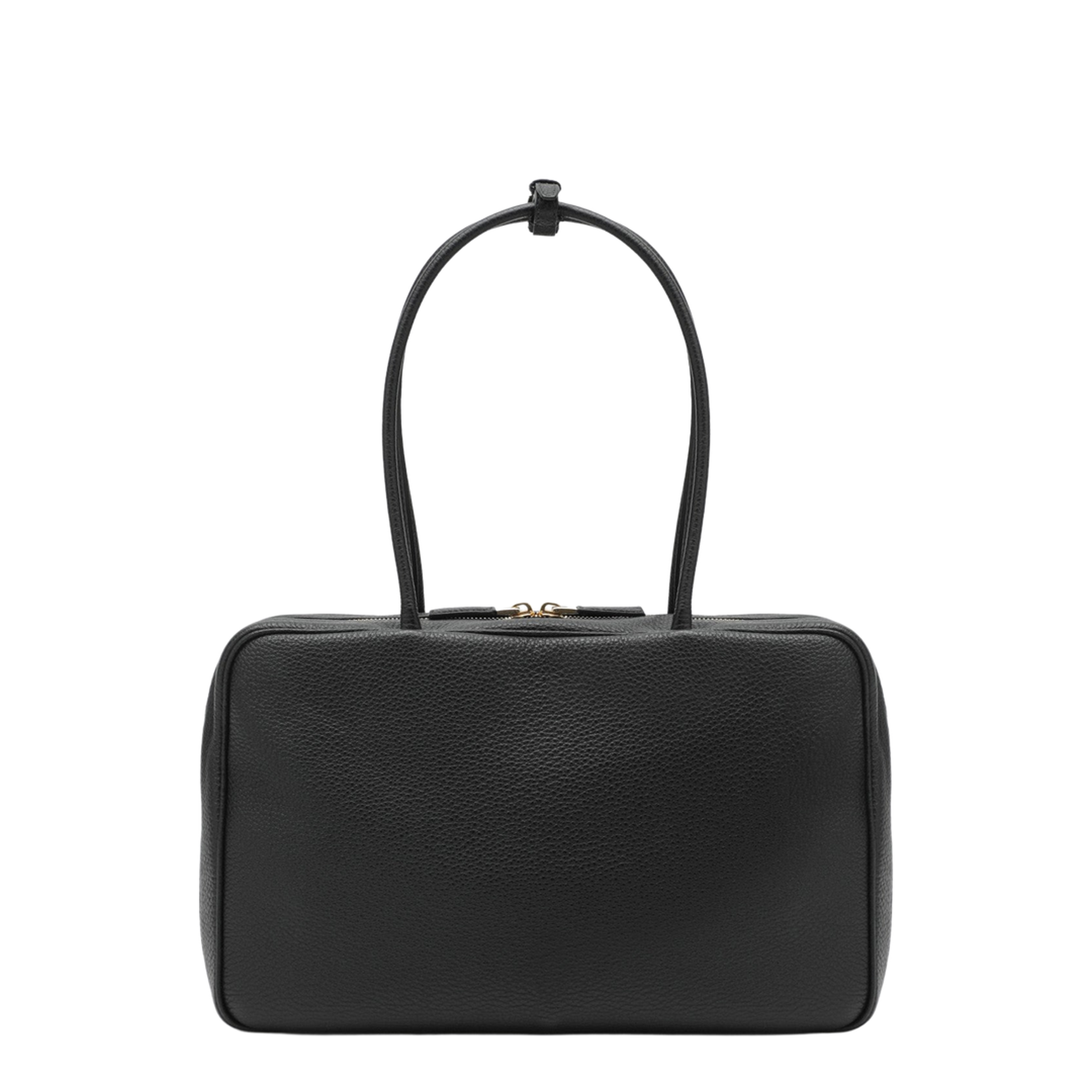 Large Leather Duffle Bag - Black - Image 2