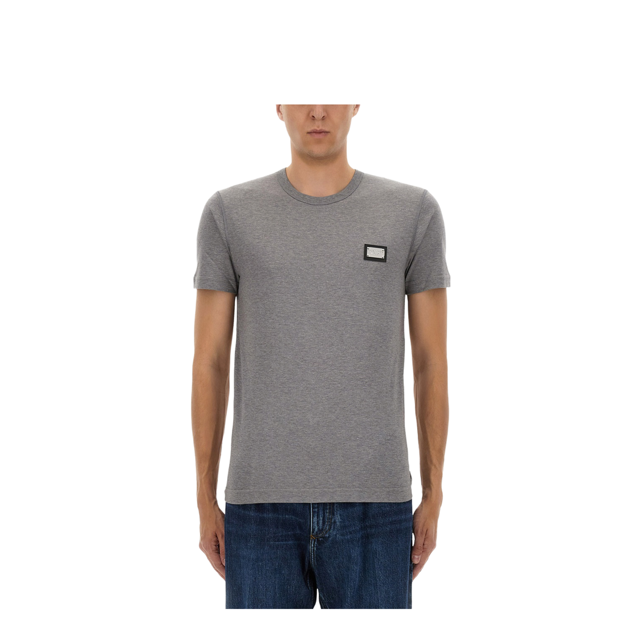 Cotton T-Shirt with Logo Plaque - Image 1