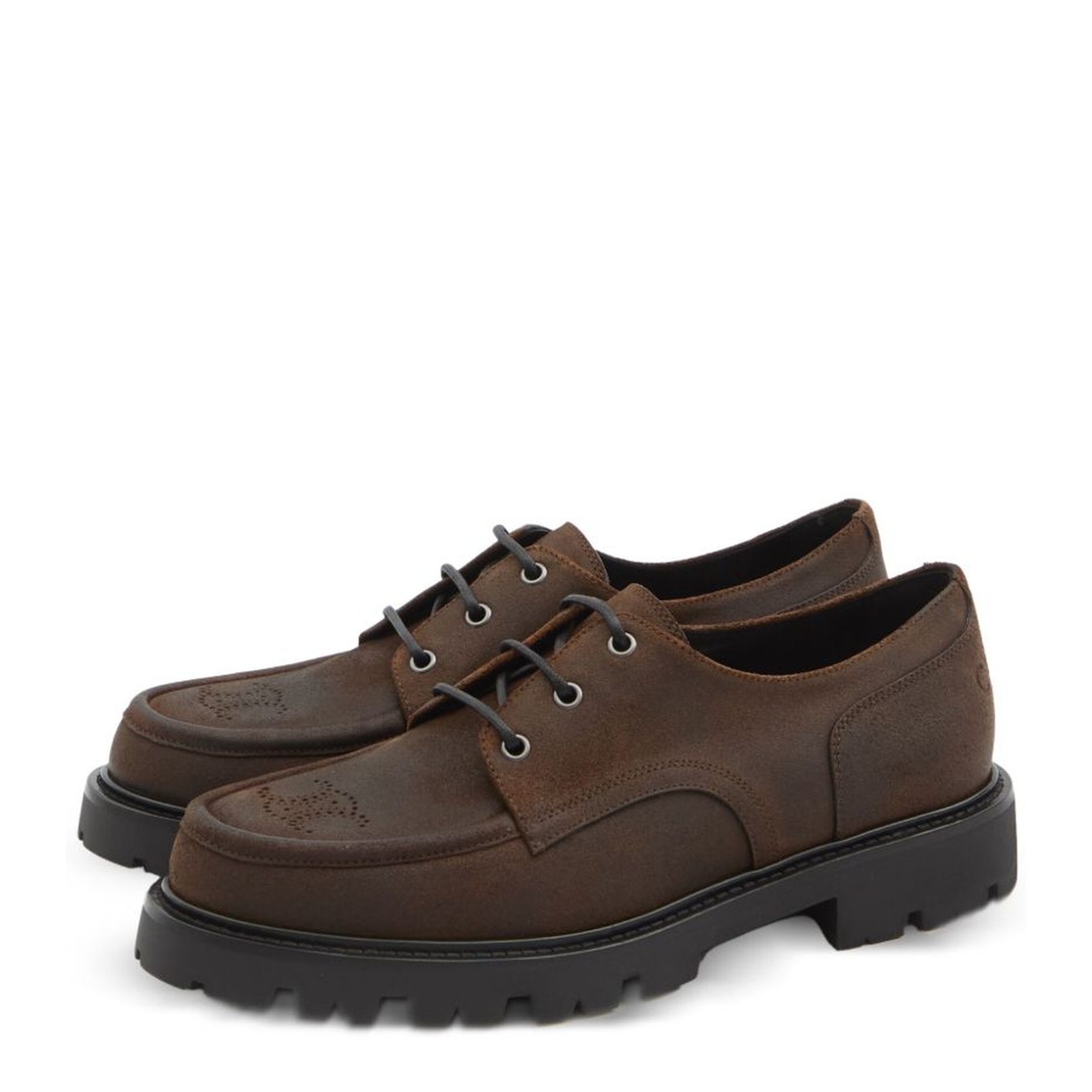 Margaret Derby Loafer In Waxed Suede Calfskin - Image 5