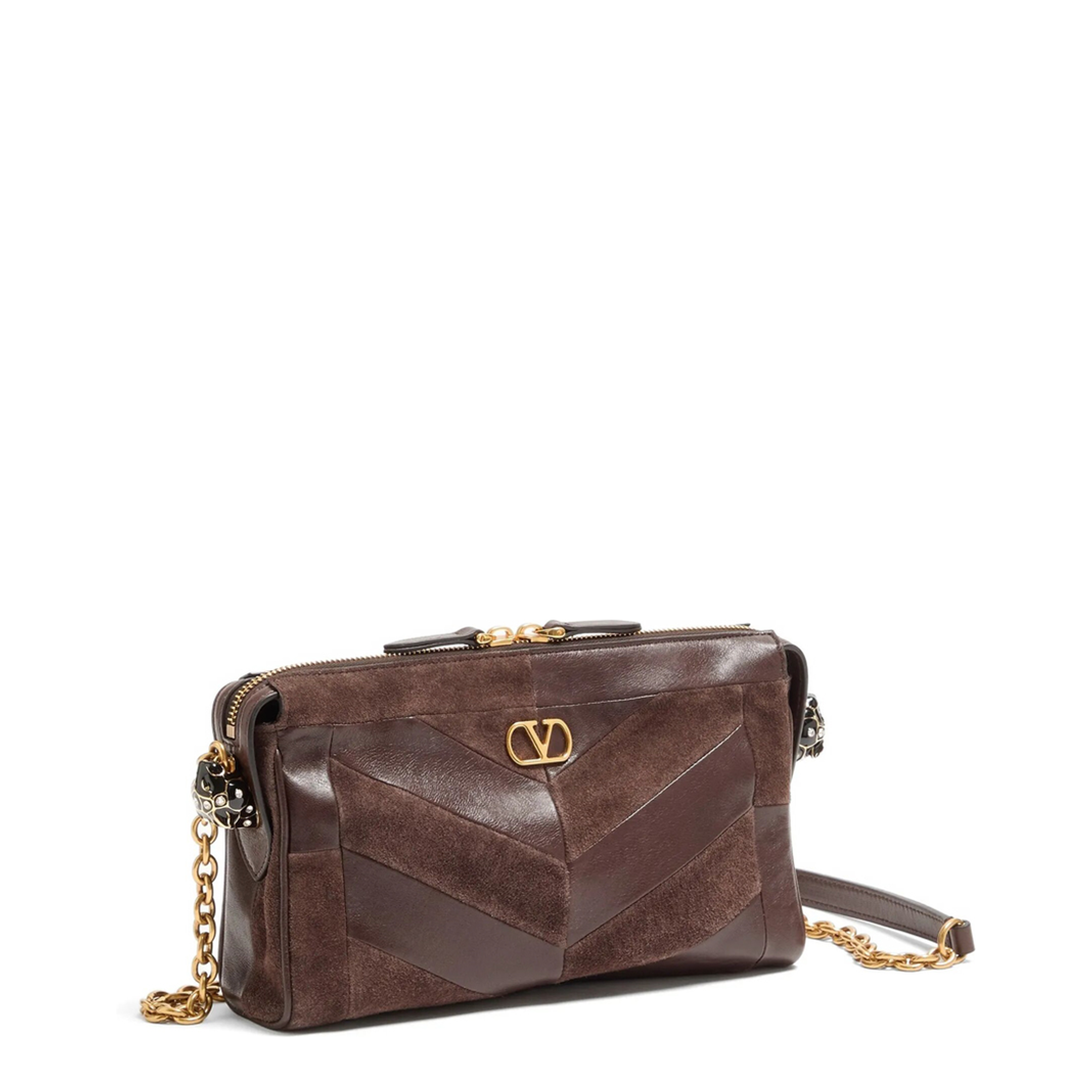 Small Shoulder Bag Panthea in Suede and Nappa Chevron Motif - Image 6
