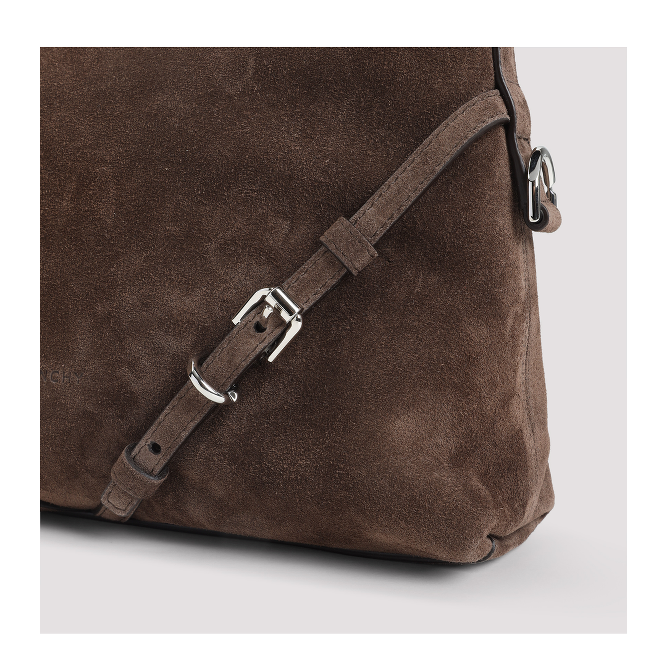 Mini Voyou Shoulder Bag Suede Brown - Image 5