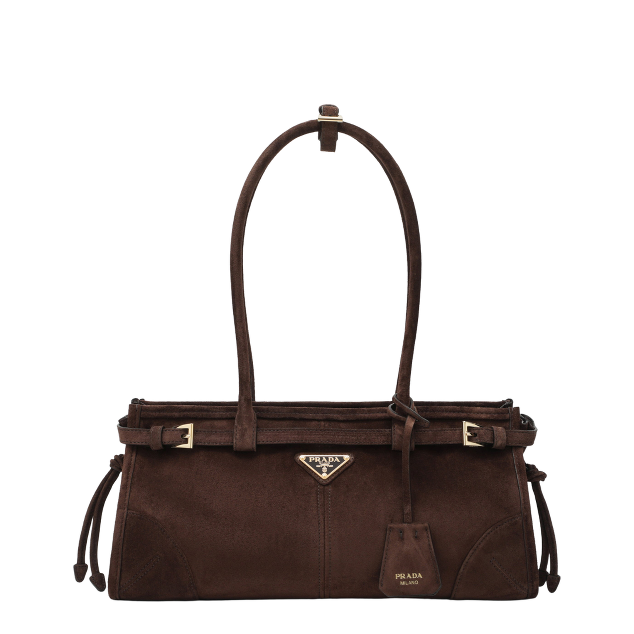 Bonnie medium suede leather handbag in Moro - Image 1