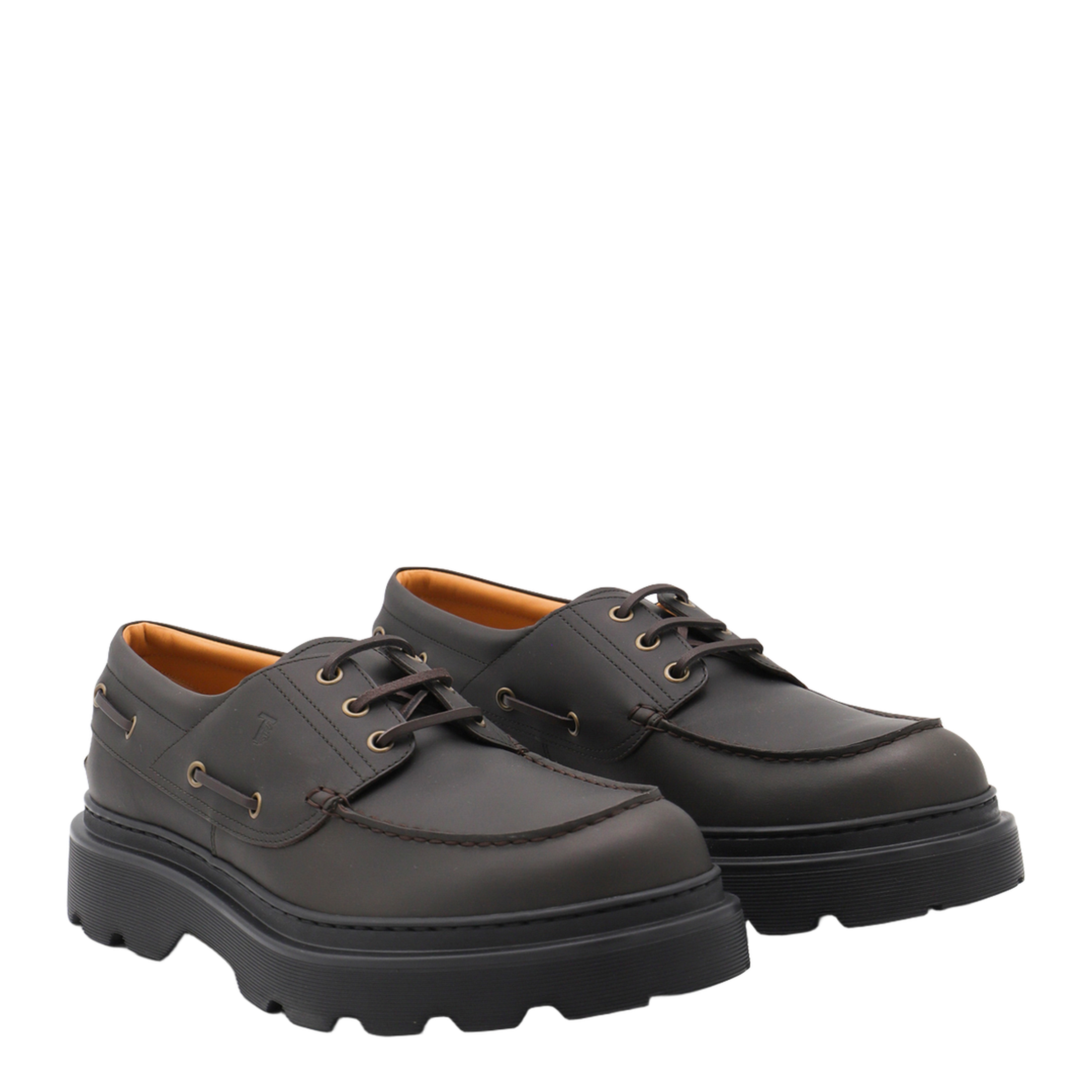 Coffee Brown Front Button Fastening Moc Stitching - Image 3