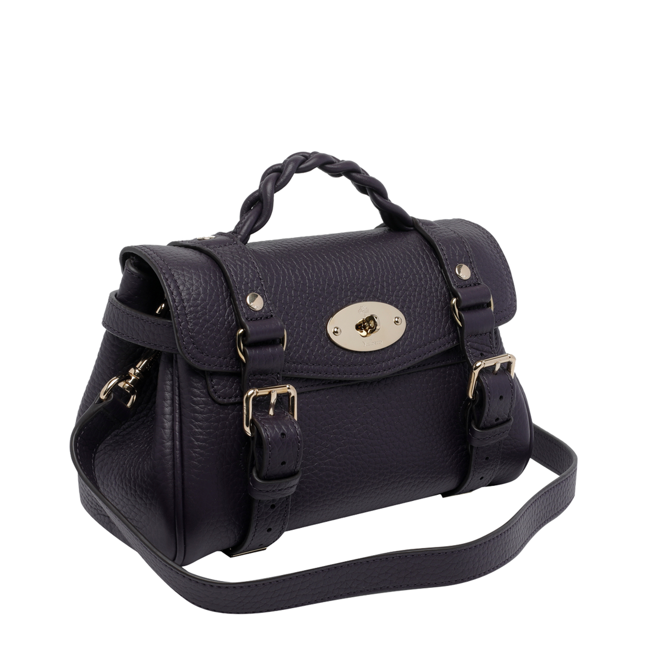 Alexa Black Heavy Grain Mini Crossbody Bag - Black - Image 3