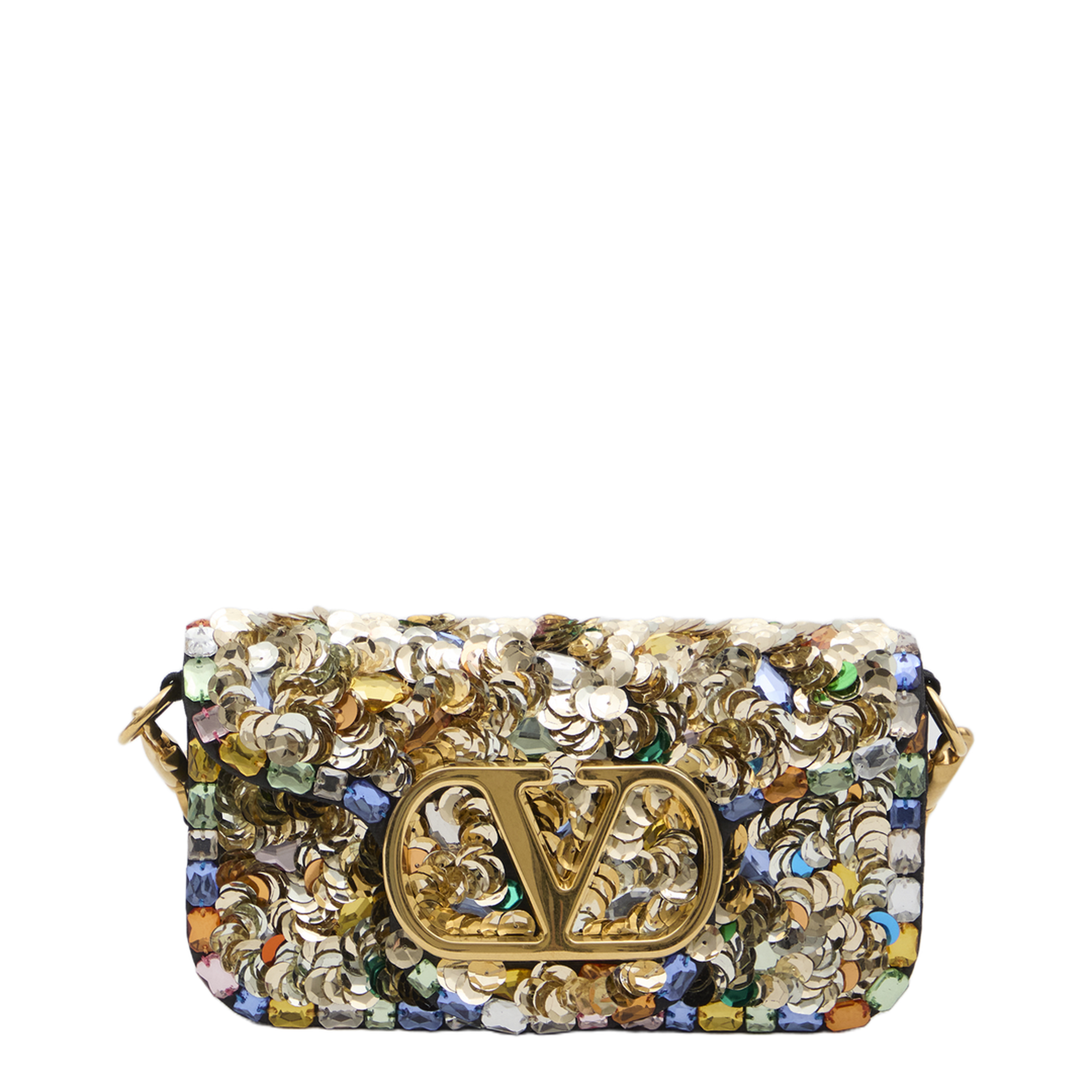 Locò Small Sequin-Embellished Shoulder Bag - Black - Image 1