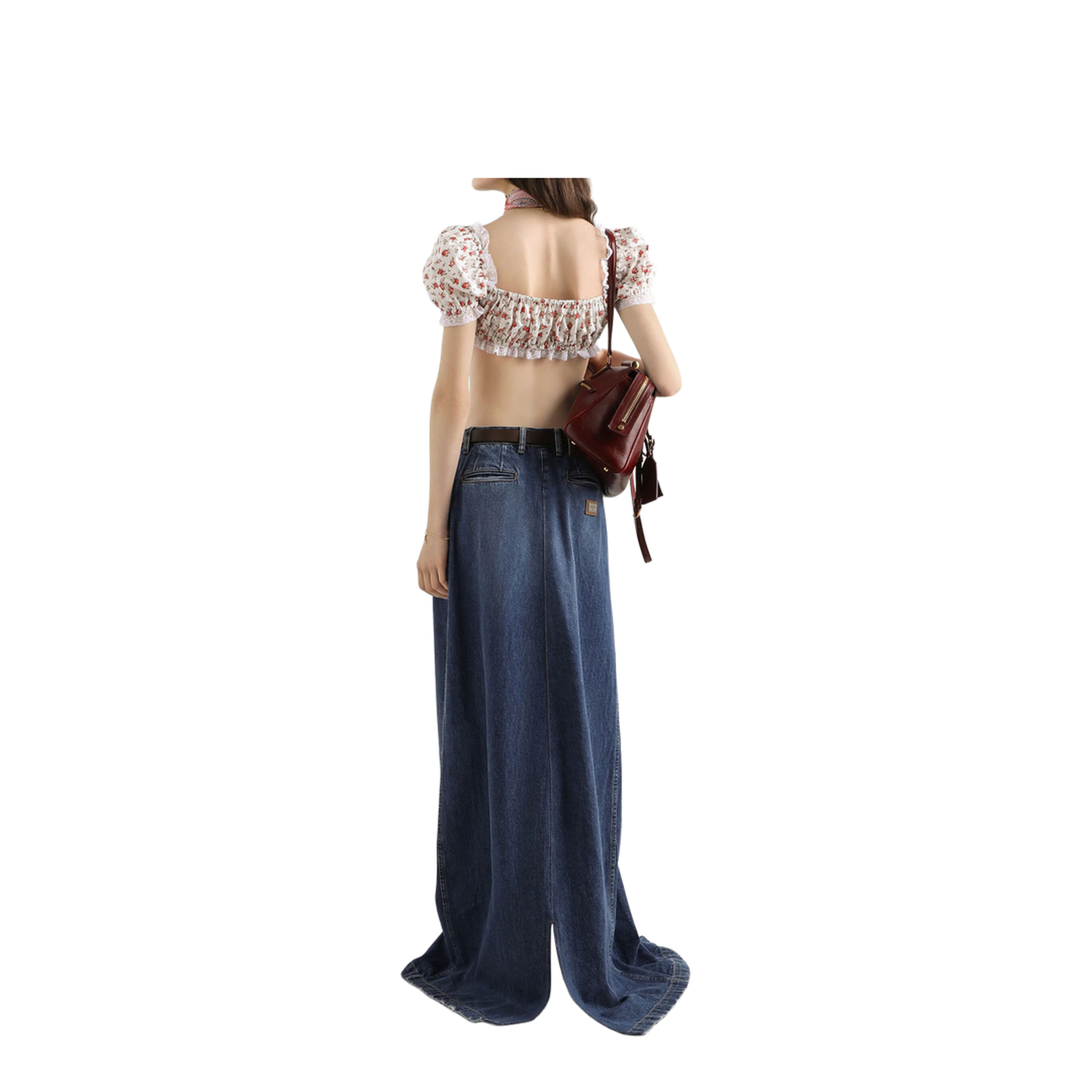 Small Rose-Print Poplin Top in Multicolor - Image 3