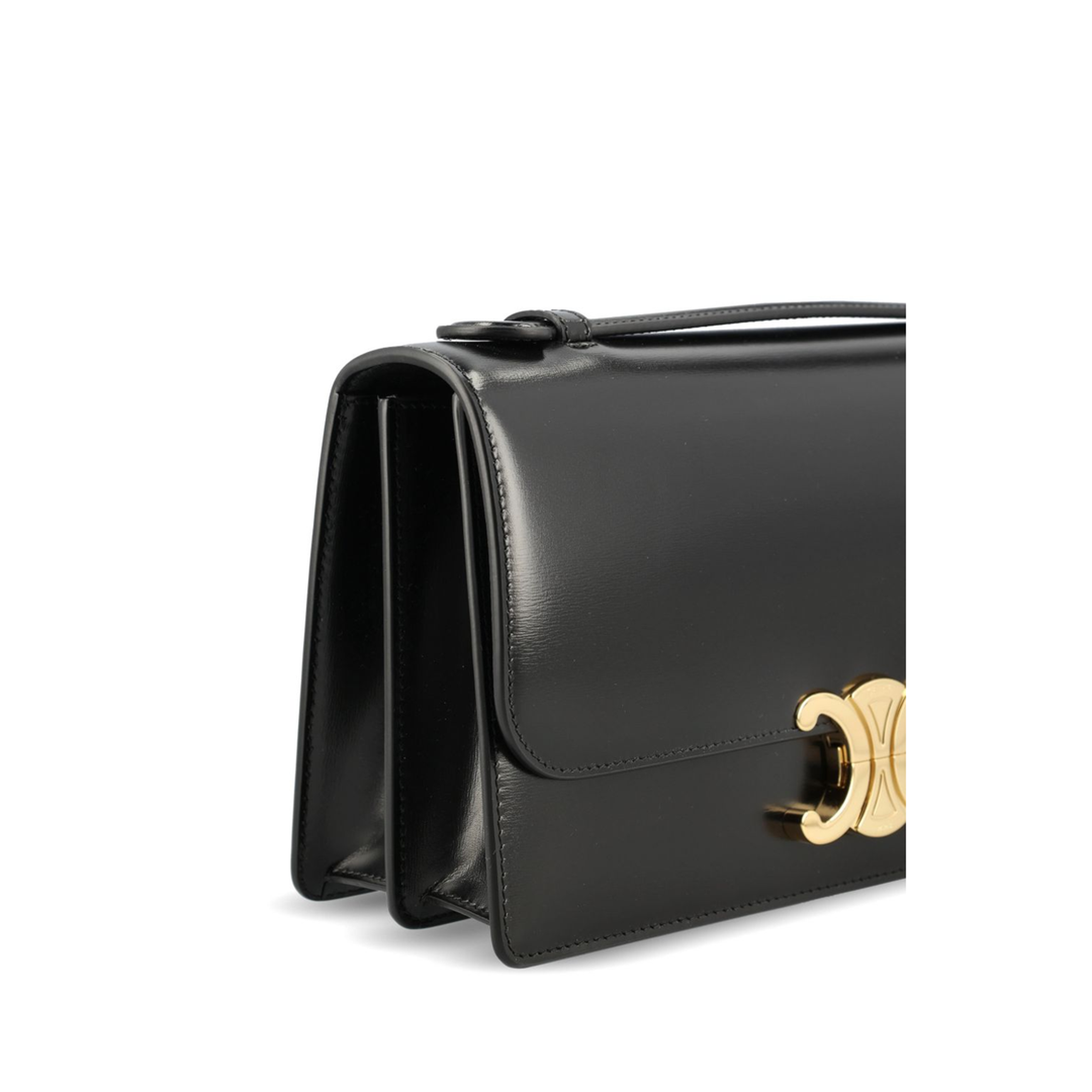 Triomphe Medium Calfskin Shoulder Bag - Black - Image 3