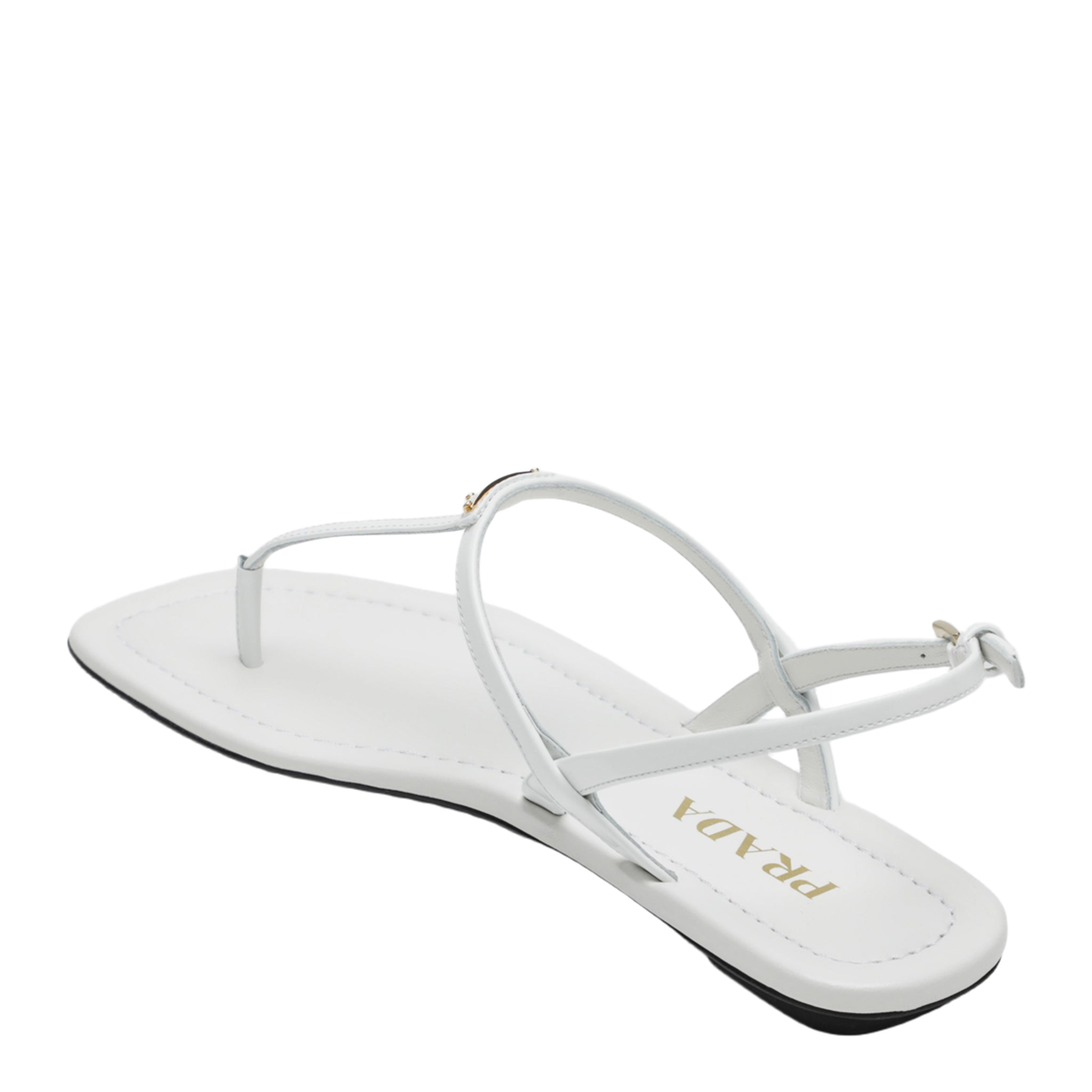 White Patent Leather Thong Sandals - Image 2