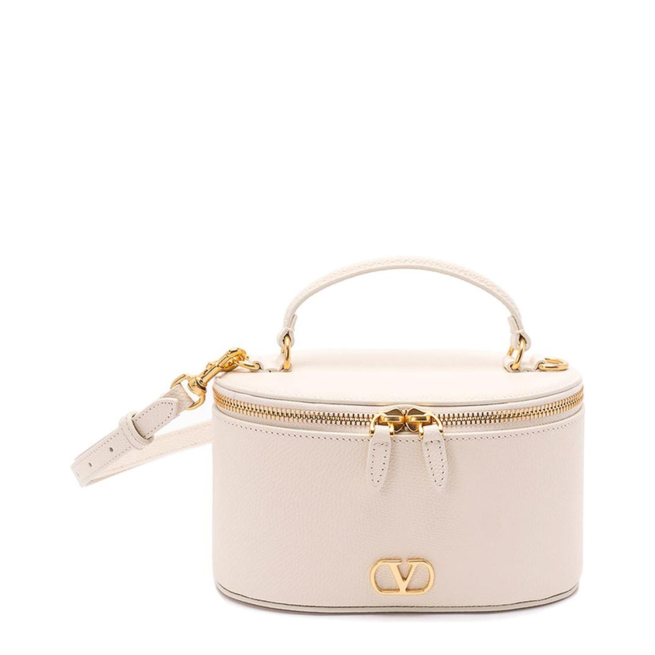 VLogo Signature Mini Calfskin Vanity Case - Light Ivory - Image 5