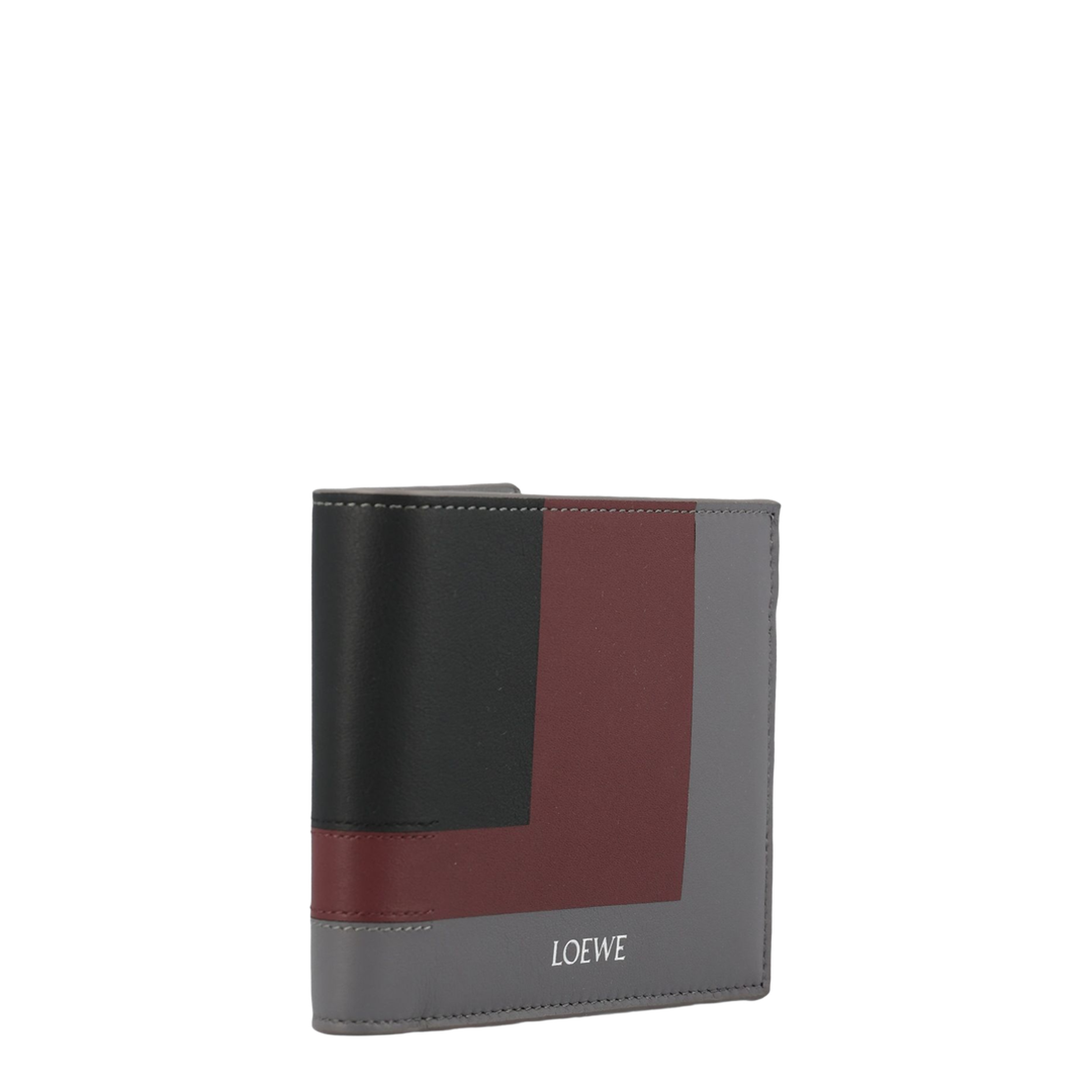 Bifold Wallet In Nappa Calfskin - Ardesia/Deep Ruby - Image 3