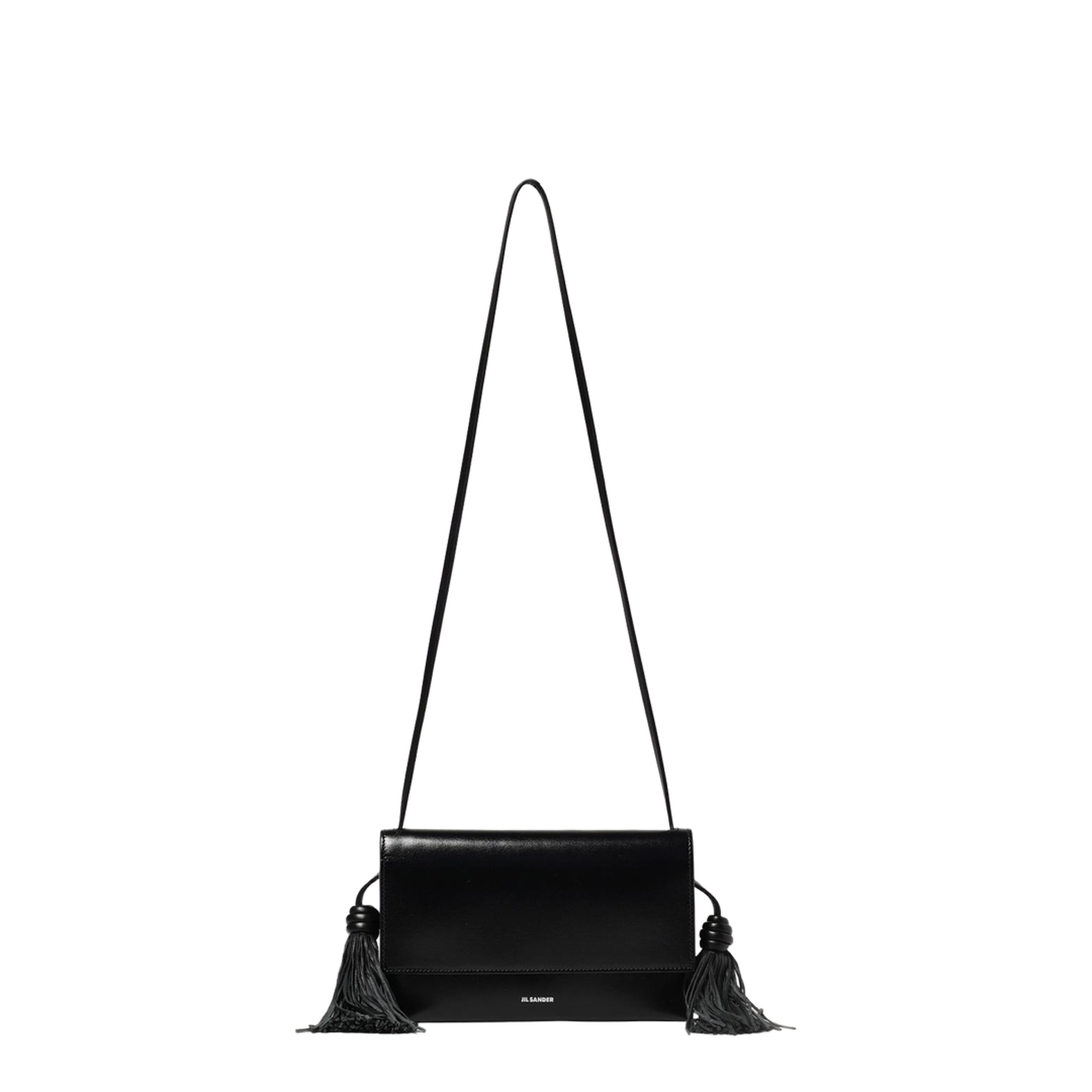 Leather Crossbody Bag with Side Tassels - Image 1