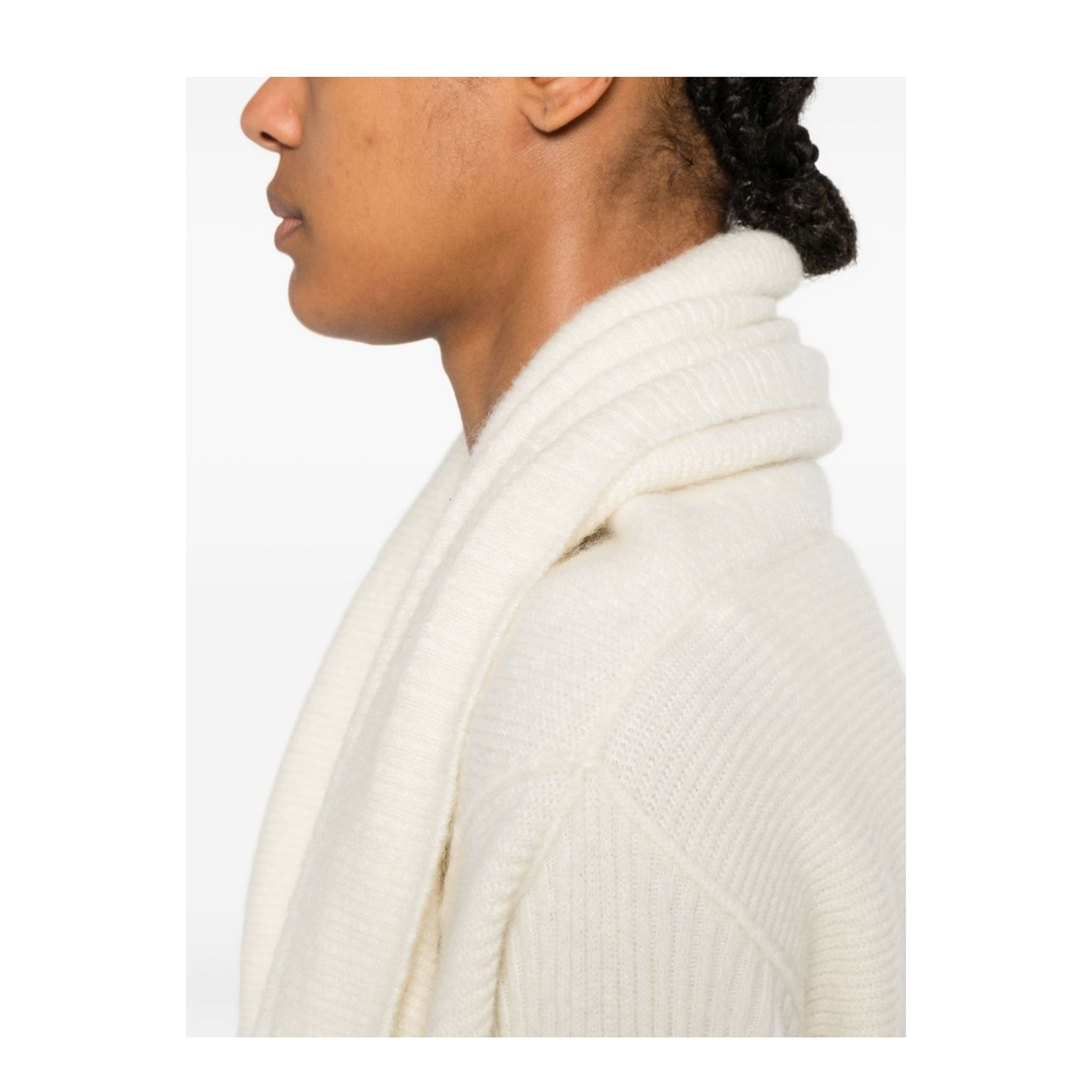 White Knitted Long Cardigan - Image 2