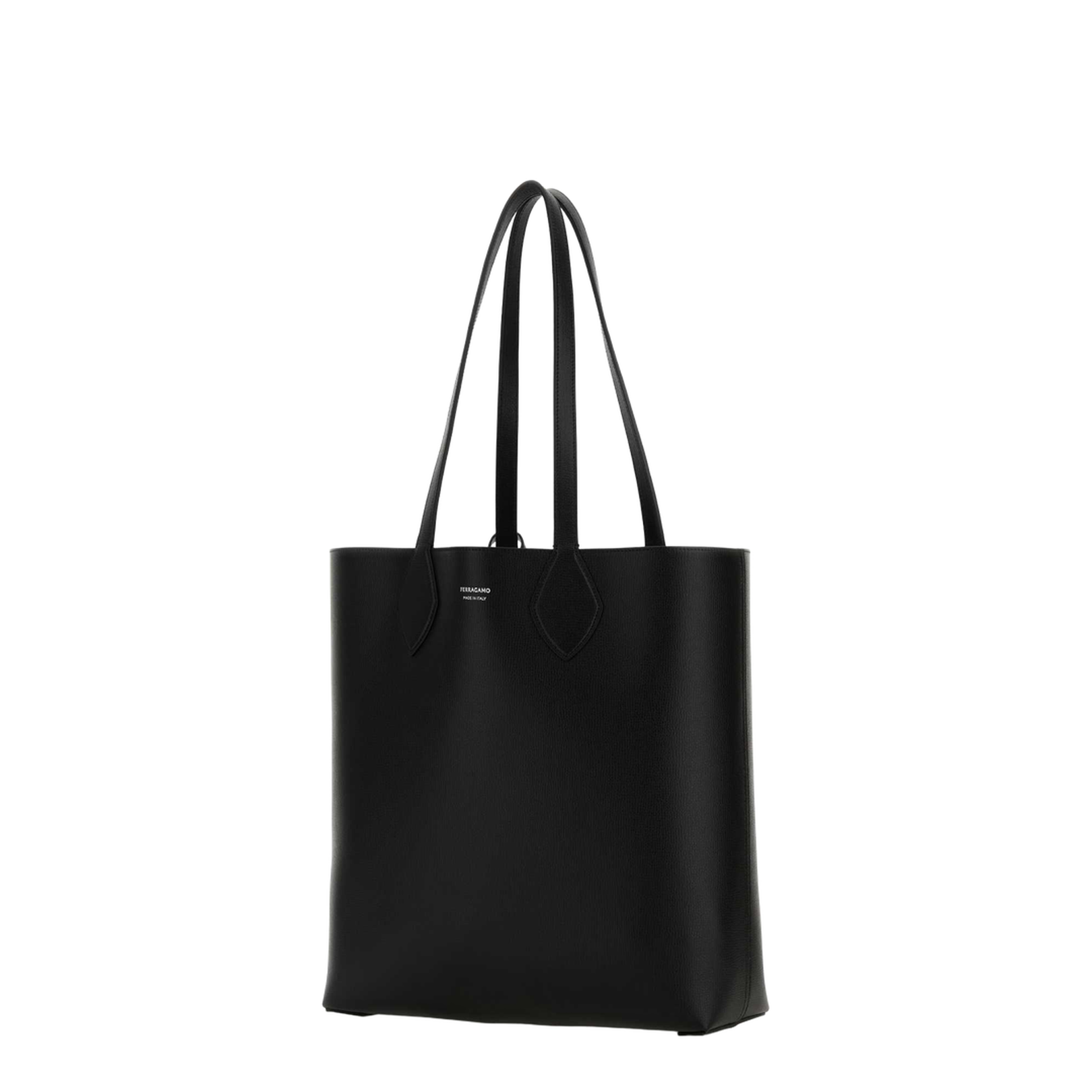 Black Leather Allover Shopping Bag - Image 2
