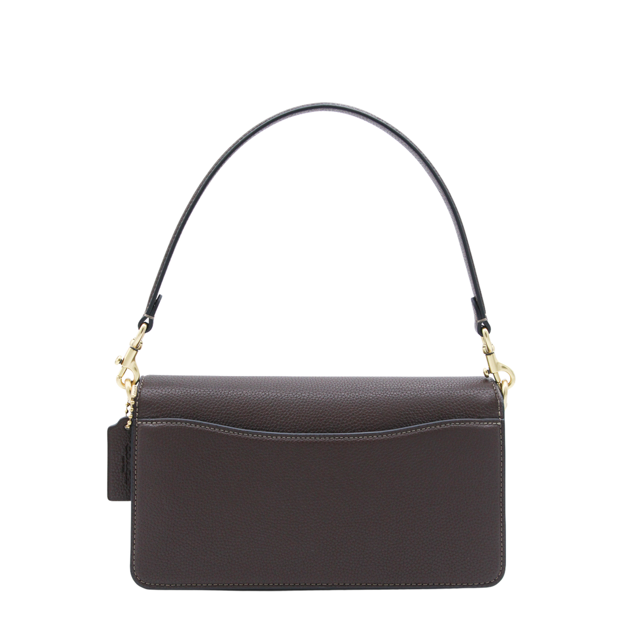 Tabby 26 Polished Pebble Leather Shoulder Bag - Brass/Chalk - Image 5