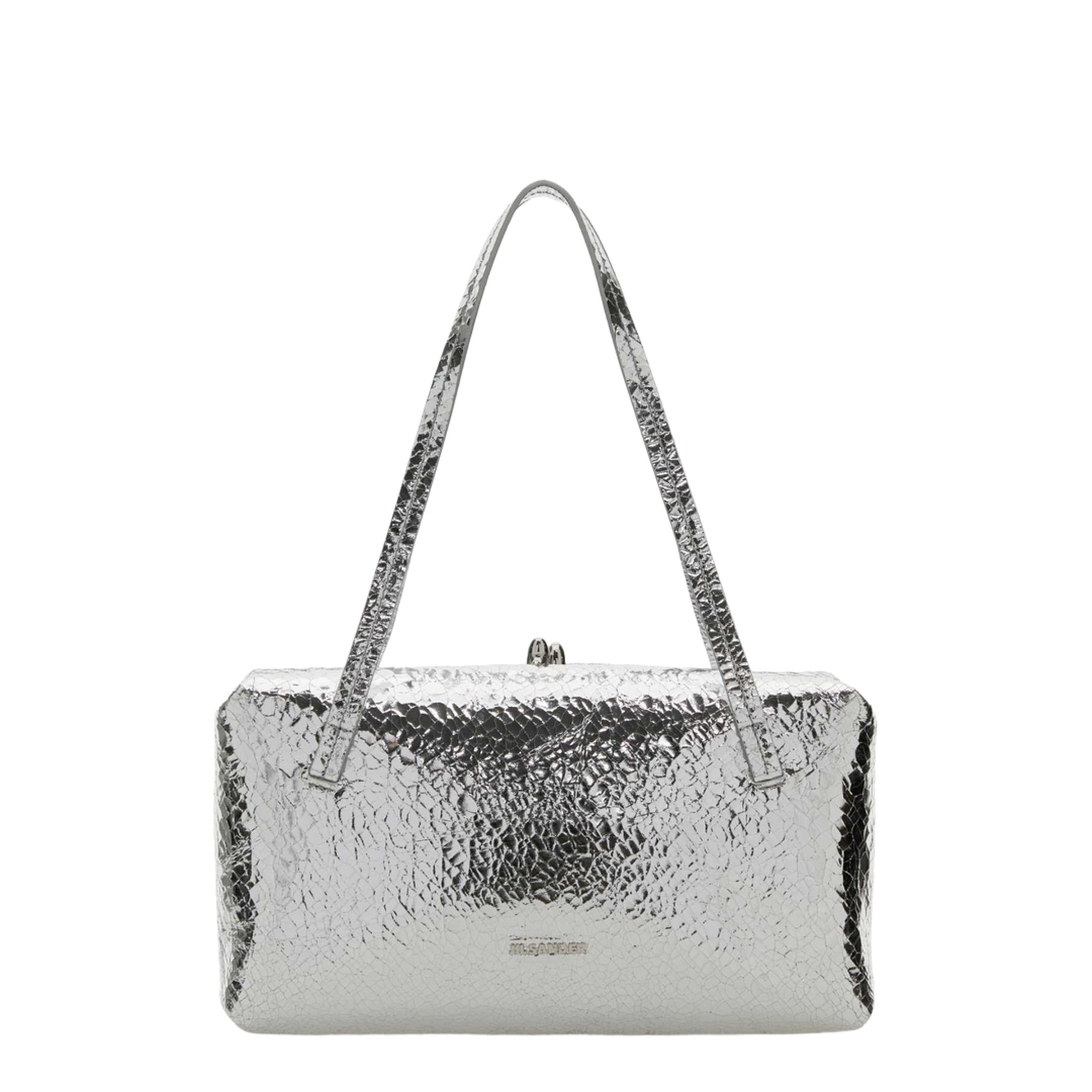 Goji Pillow Small Nappa Leather Shoulder Bag - Silver - Image 1