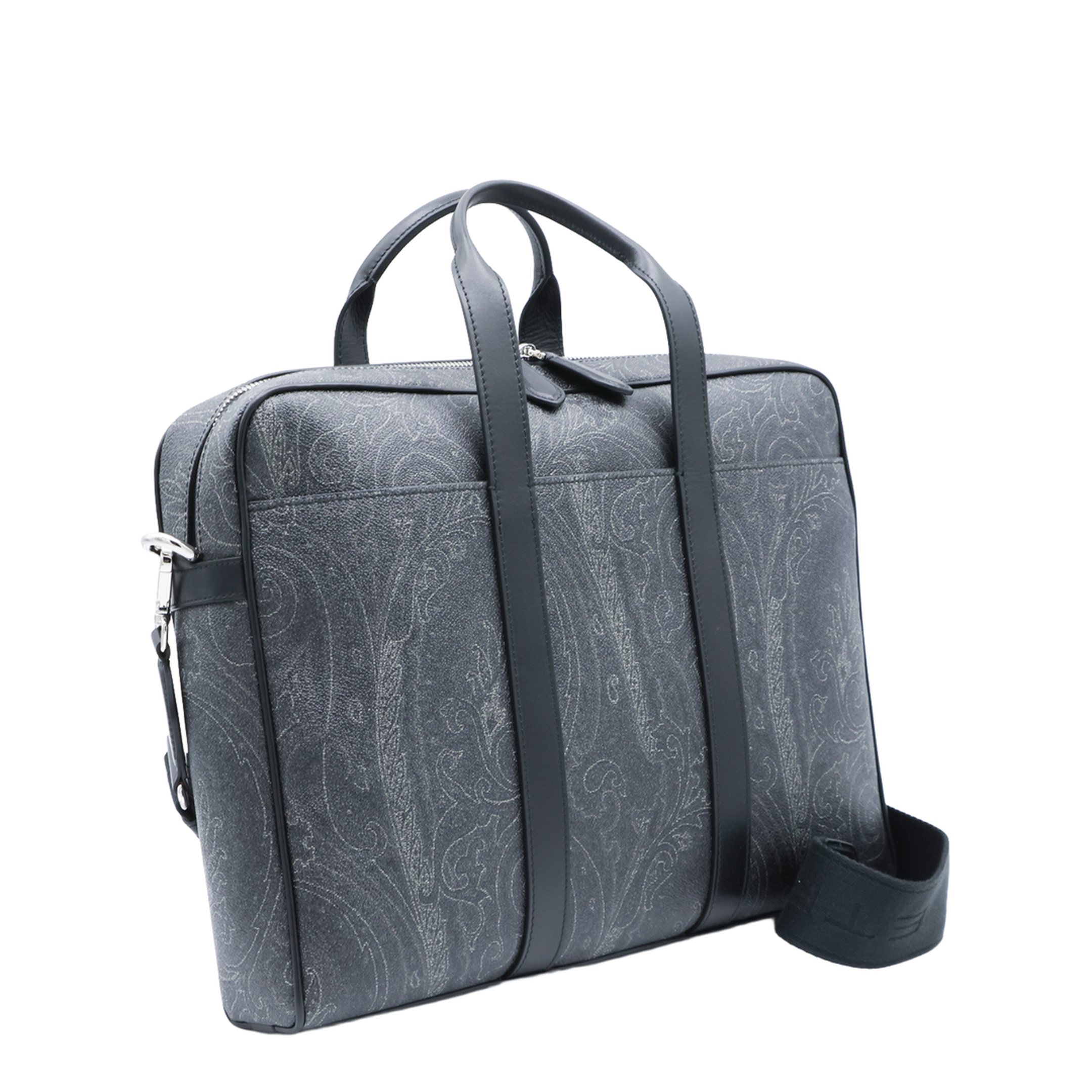 Coated Canvas Briefcase - Black - Image 3