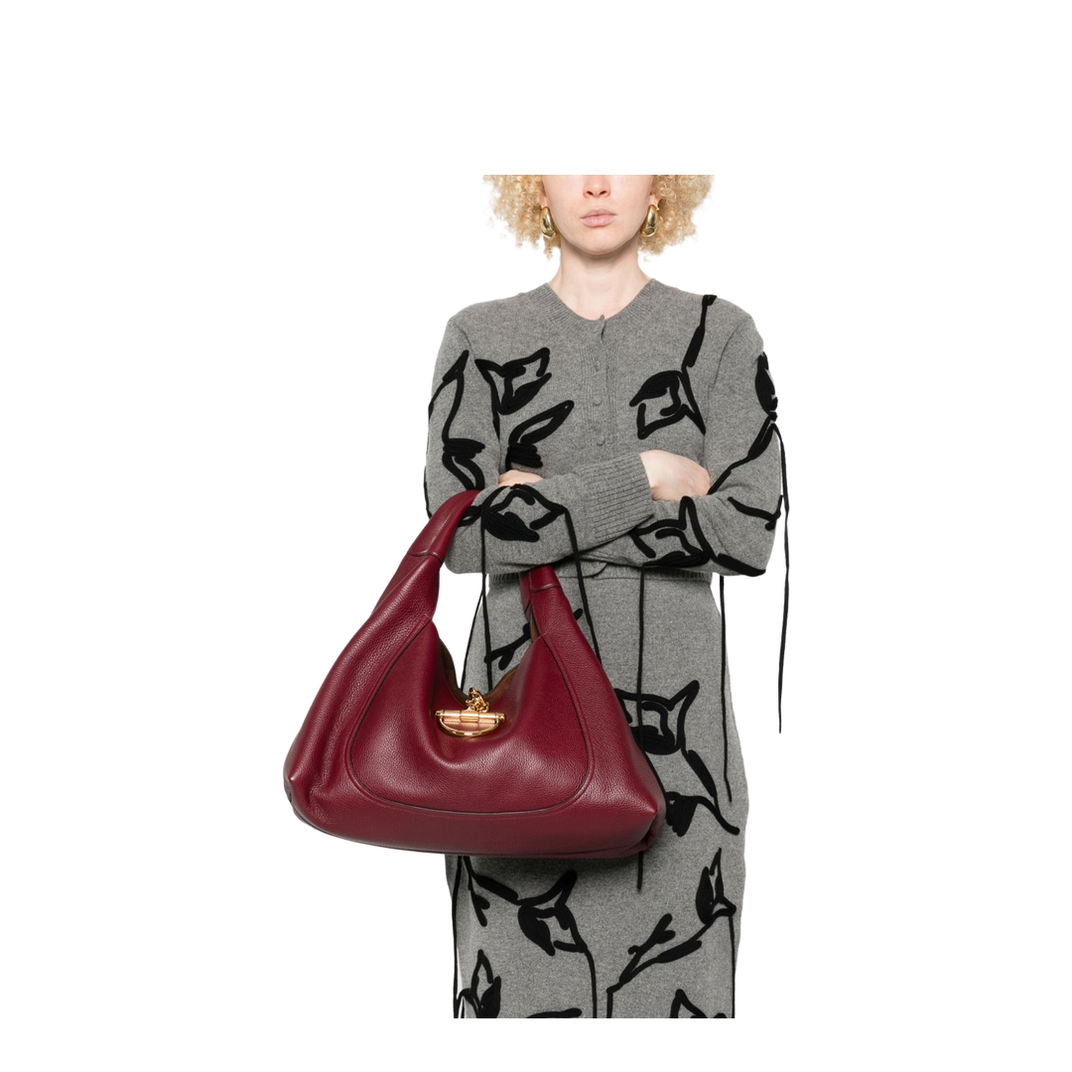 Softbit Maxi Leather Shoulder Bags - Red - Image 3