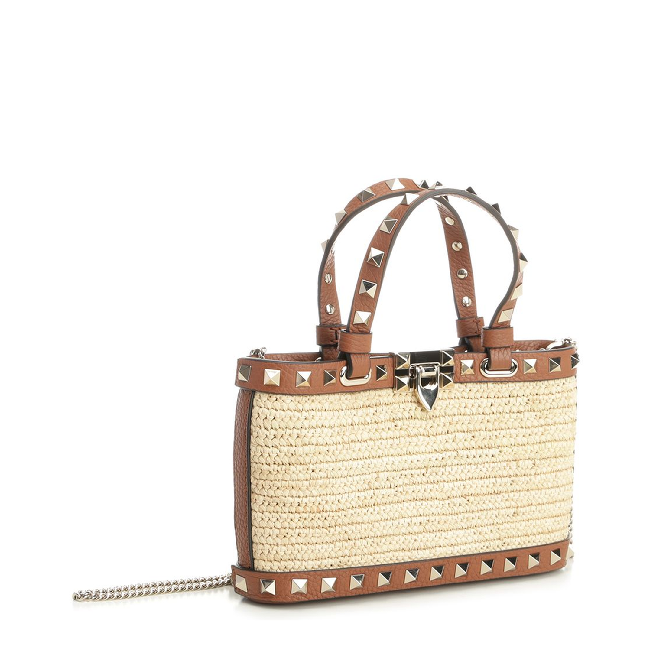 Rockstud Mini Shopping Bag - Beige - Image 2