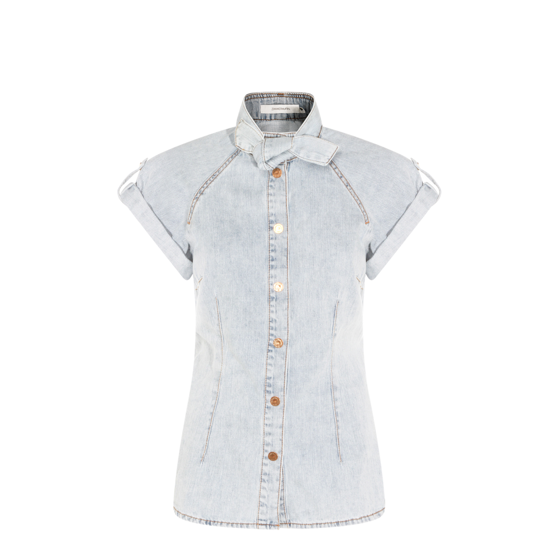Bow-tie denim top - Image 1