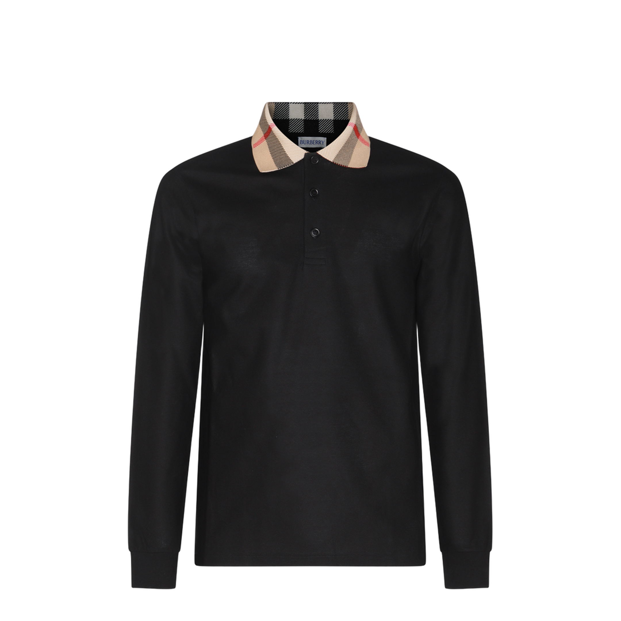 Beige Polo Shirt With Long Sleeves - Image 1