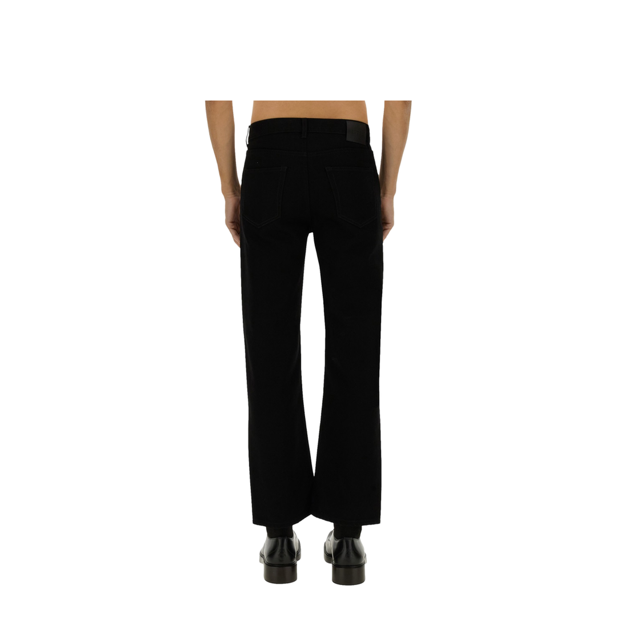 Black Straight Leg Denim Jeans - Image 4