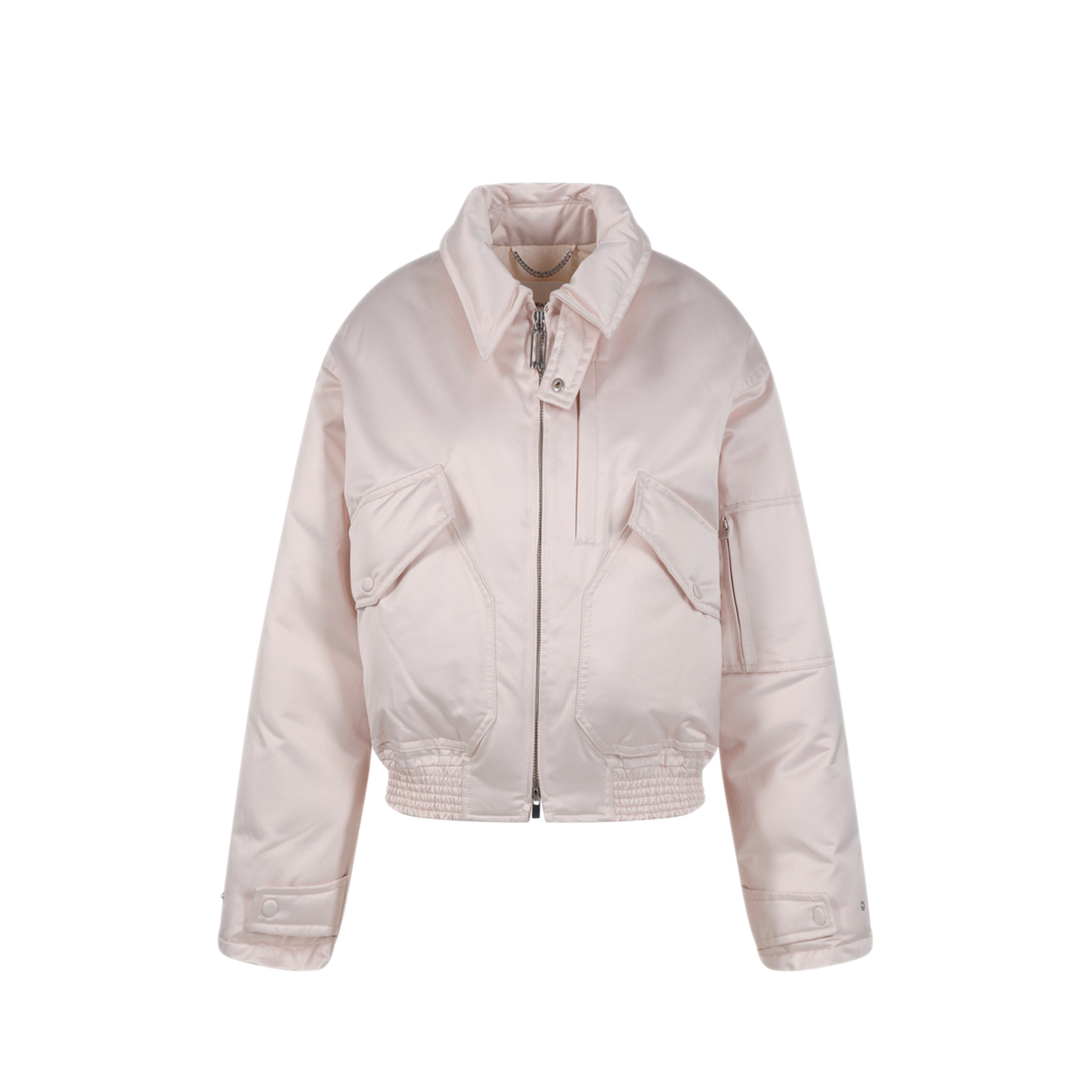 Cotton Satin Padded Bomber Jacket - Image 1