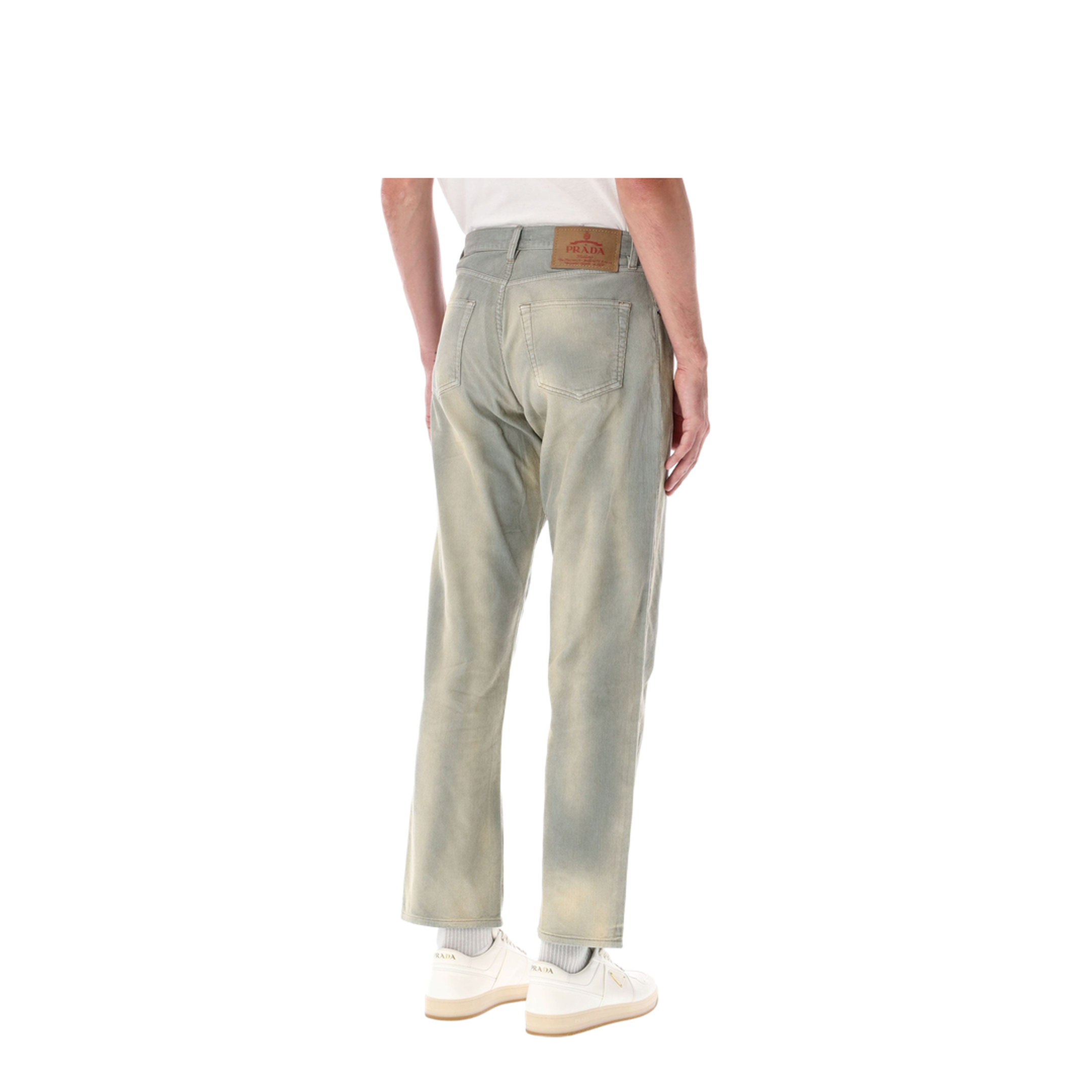Light Blue Corduroy Trousers with Washed Effect - Image 2