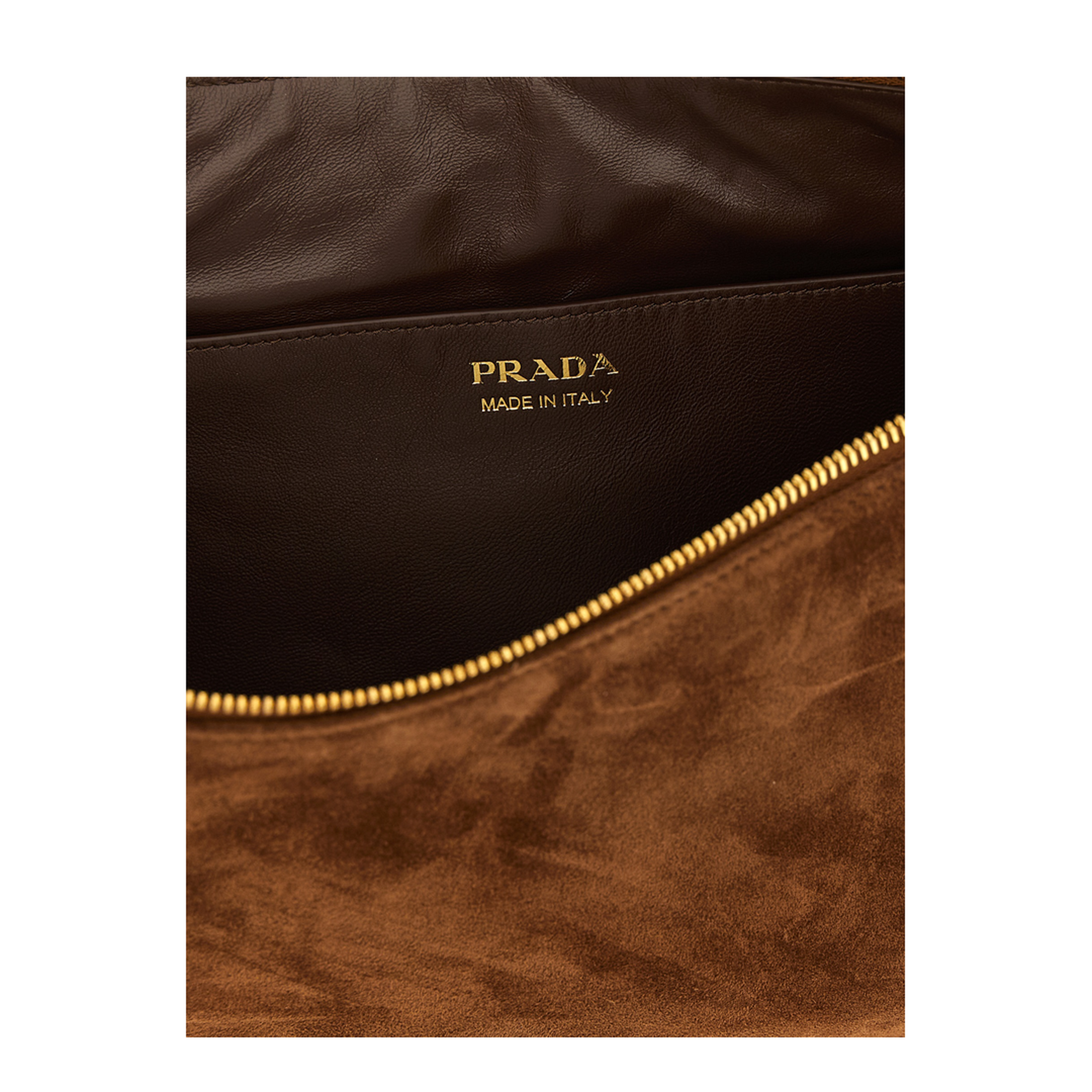 Small Suede Leather Shoulder Bag - Brown - Image 5