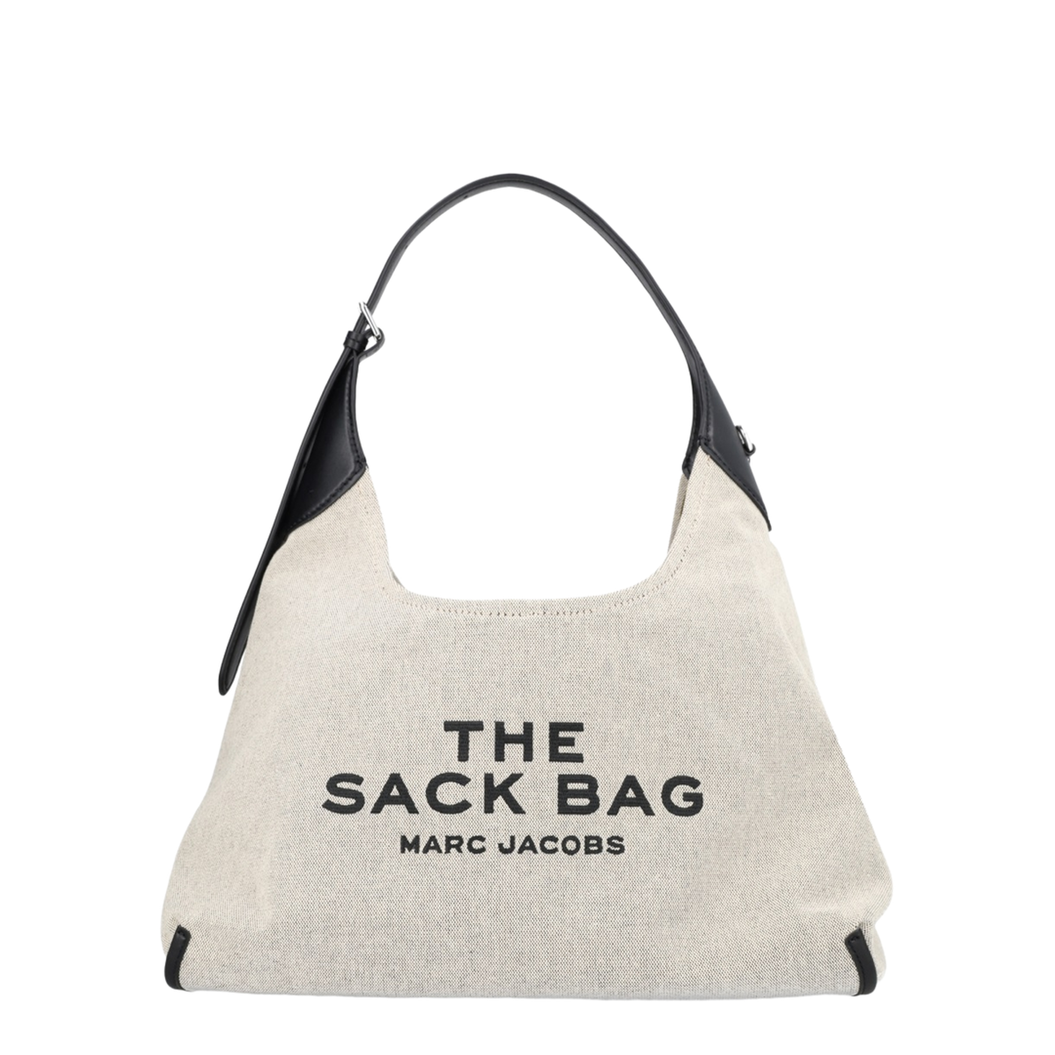 The Sack Bag Canvas Shoulder Bag - Ivory/Black - Image 1