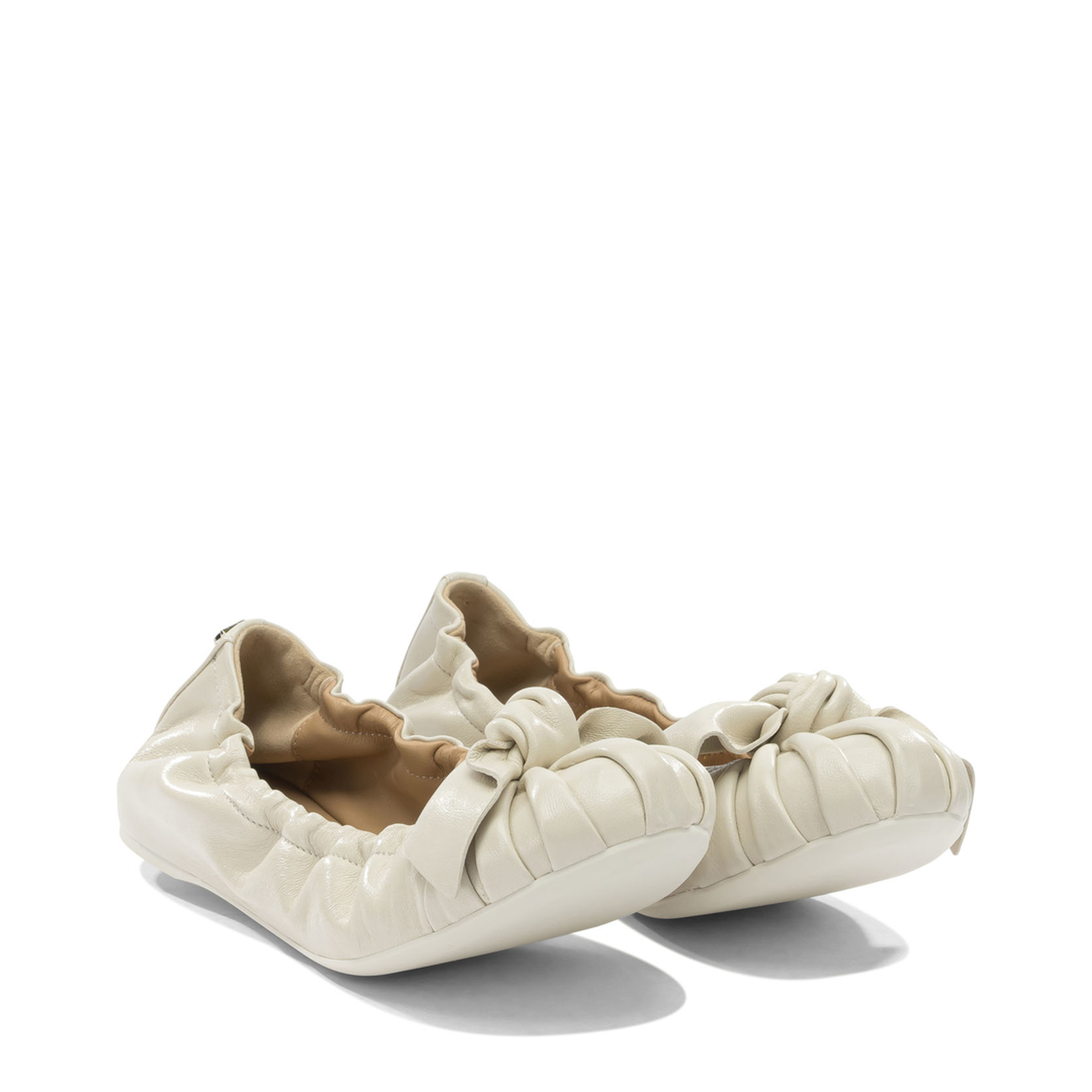 Leather Ballet Flats With Bow - Image 2