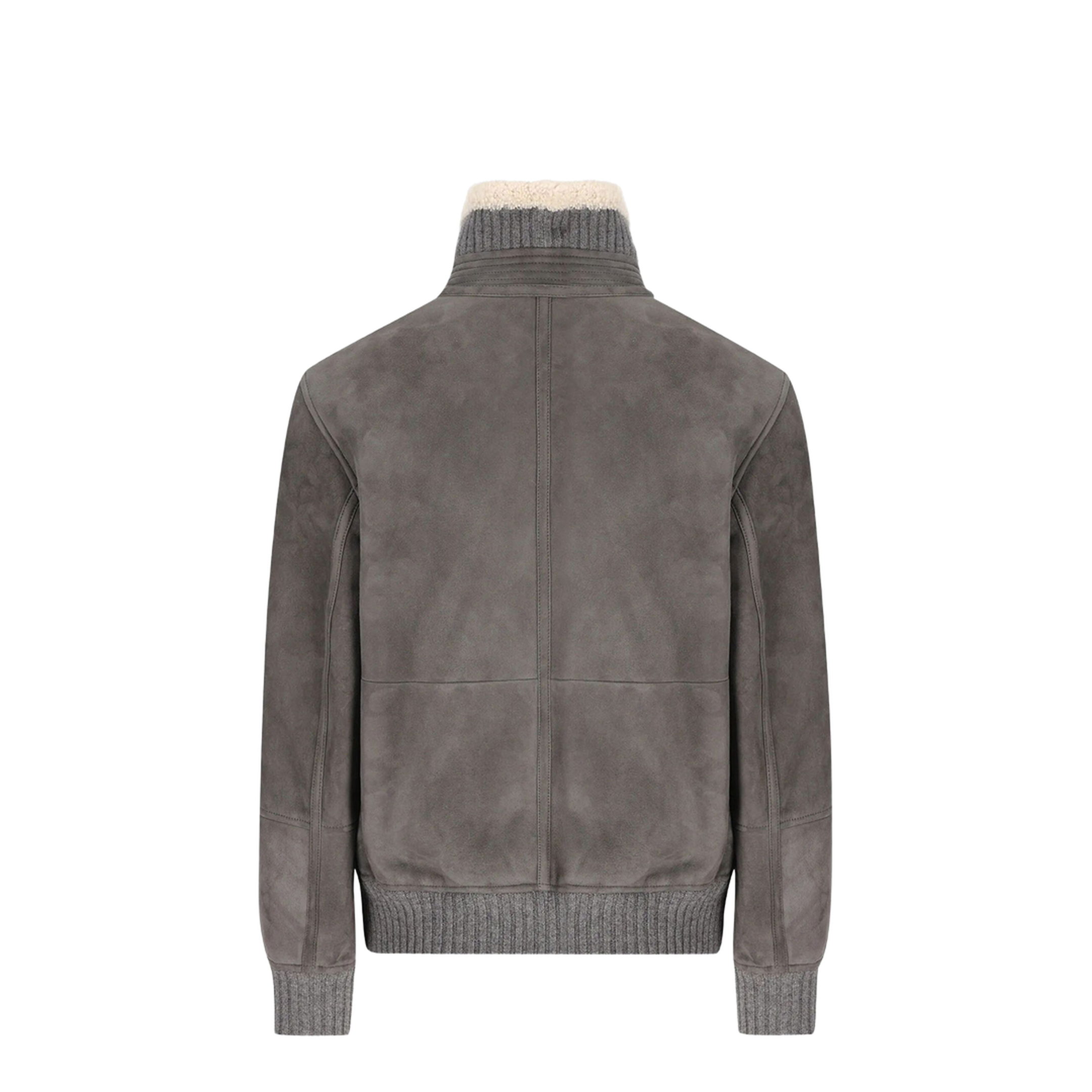Shearling Jacket with Zip and High Neck - Image 2