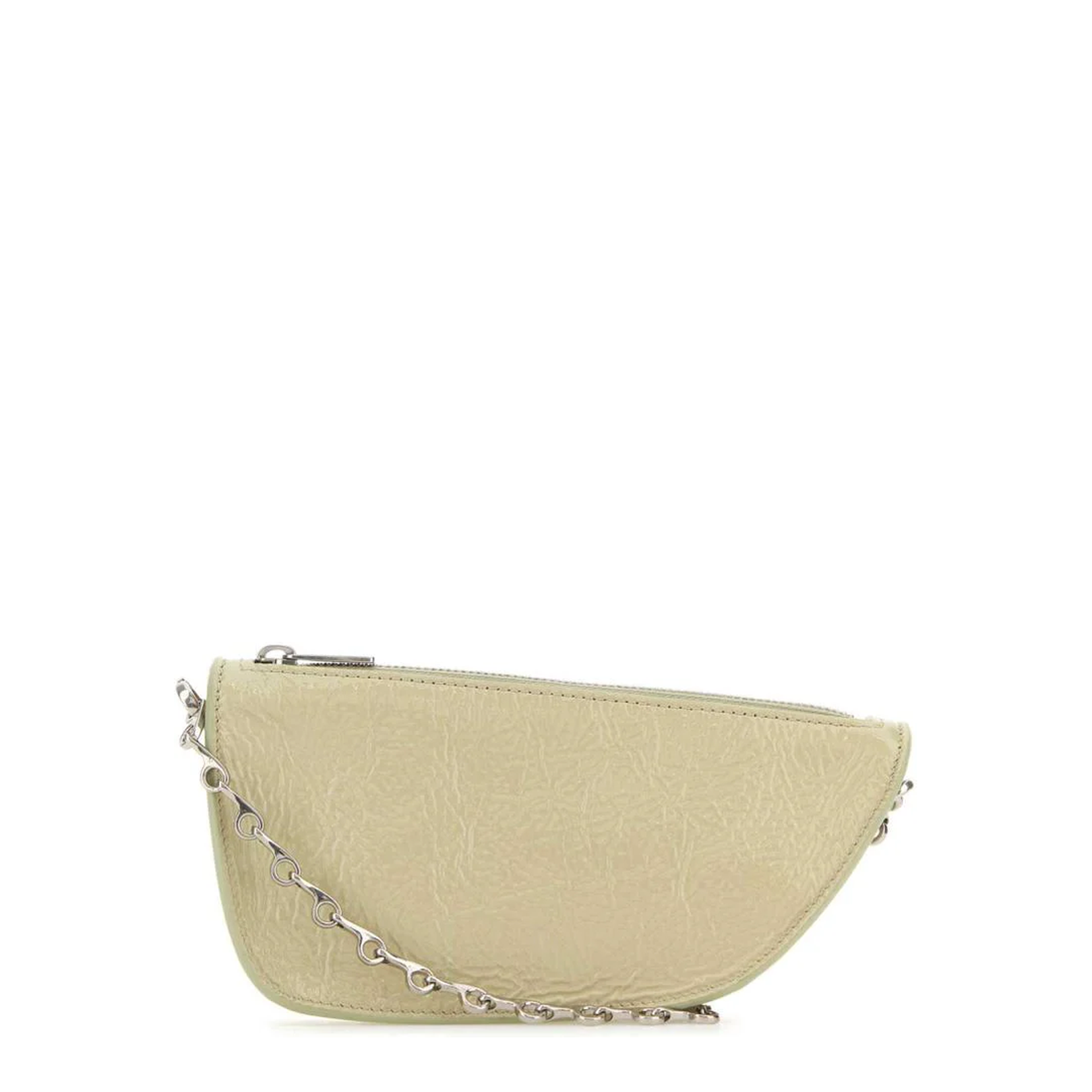 Pastel Green Leather Micro Shield Crossbody Bag - Image 1