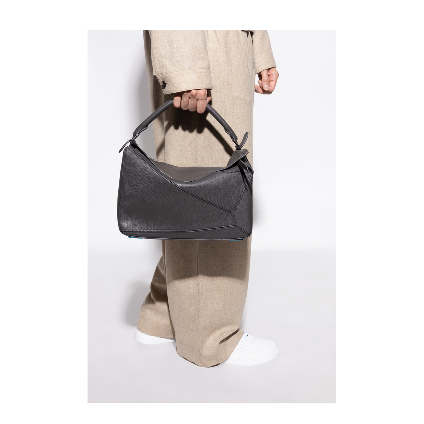 Puzzle Large Calfskin Handbag - Dark Grey - Image 2