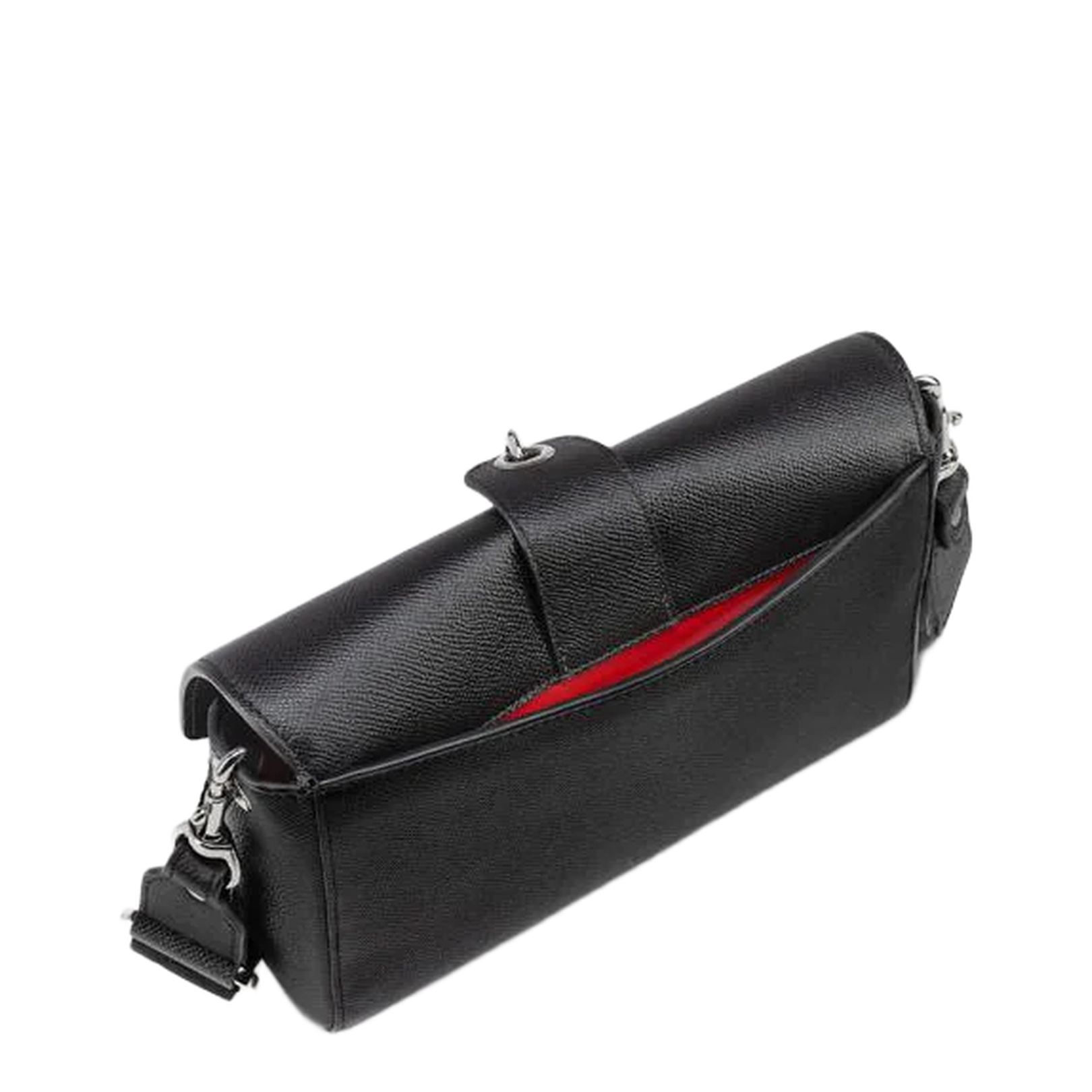 Groovy Foldover Crossbody Bag Leather Black - Image 5