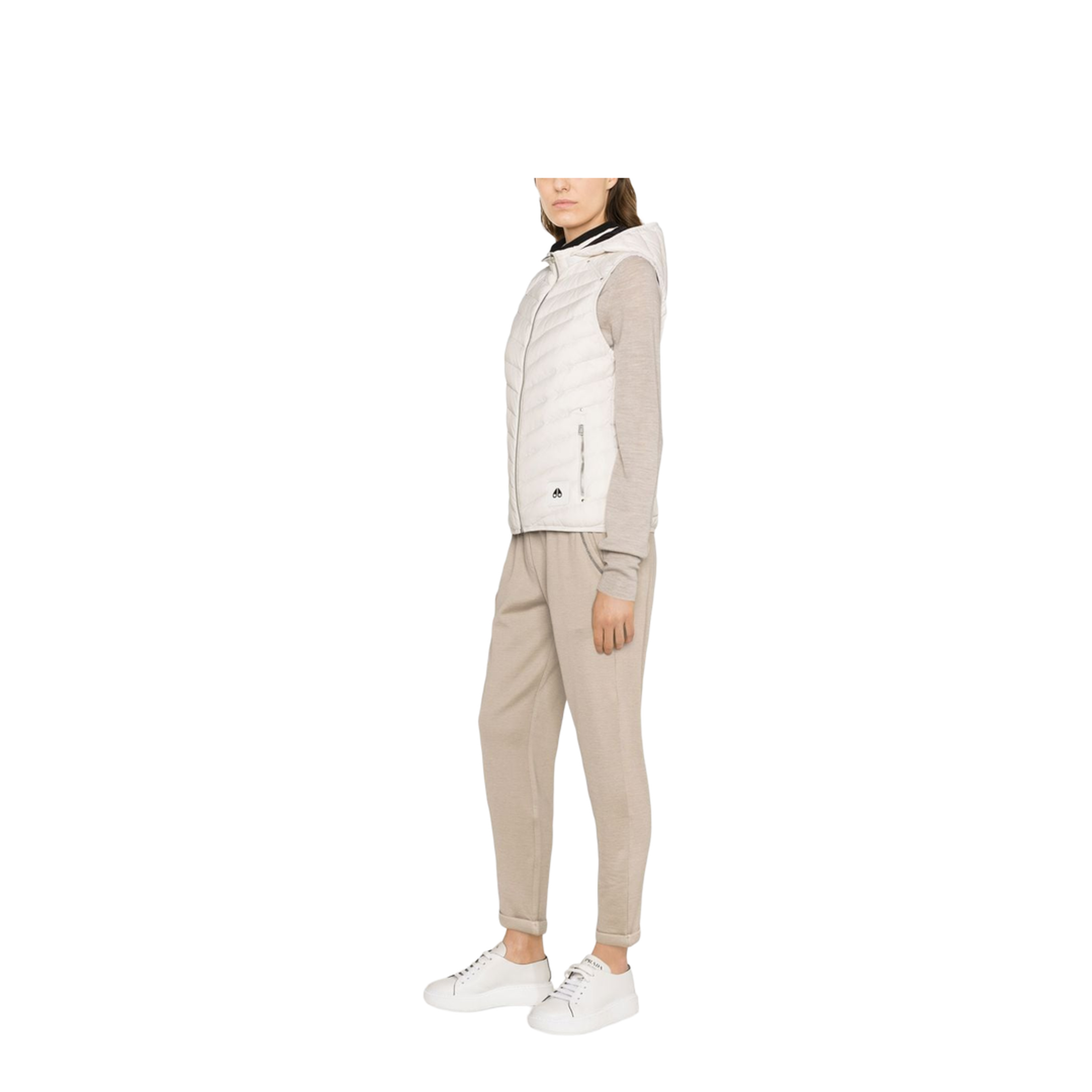 Cotton and Silk Blend Drawstring Pants - Beige - Image 3