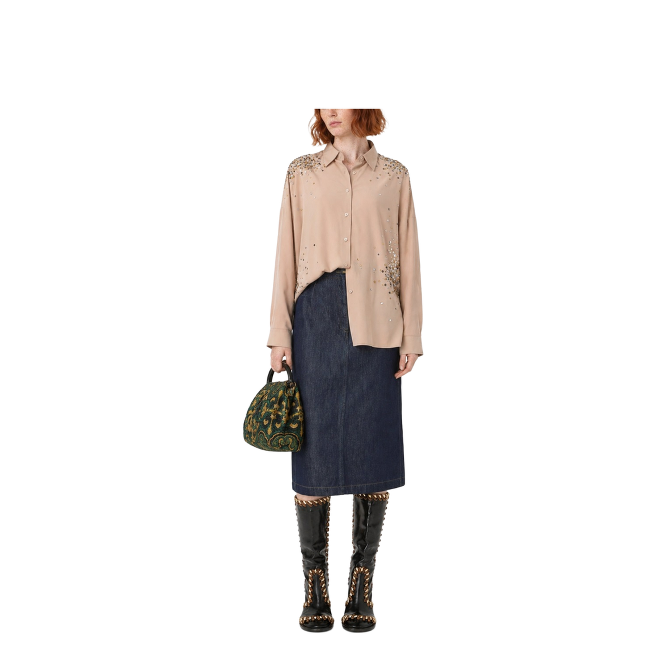 Casia Oversized Shirt in Embroidered Poplin - Image 2