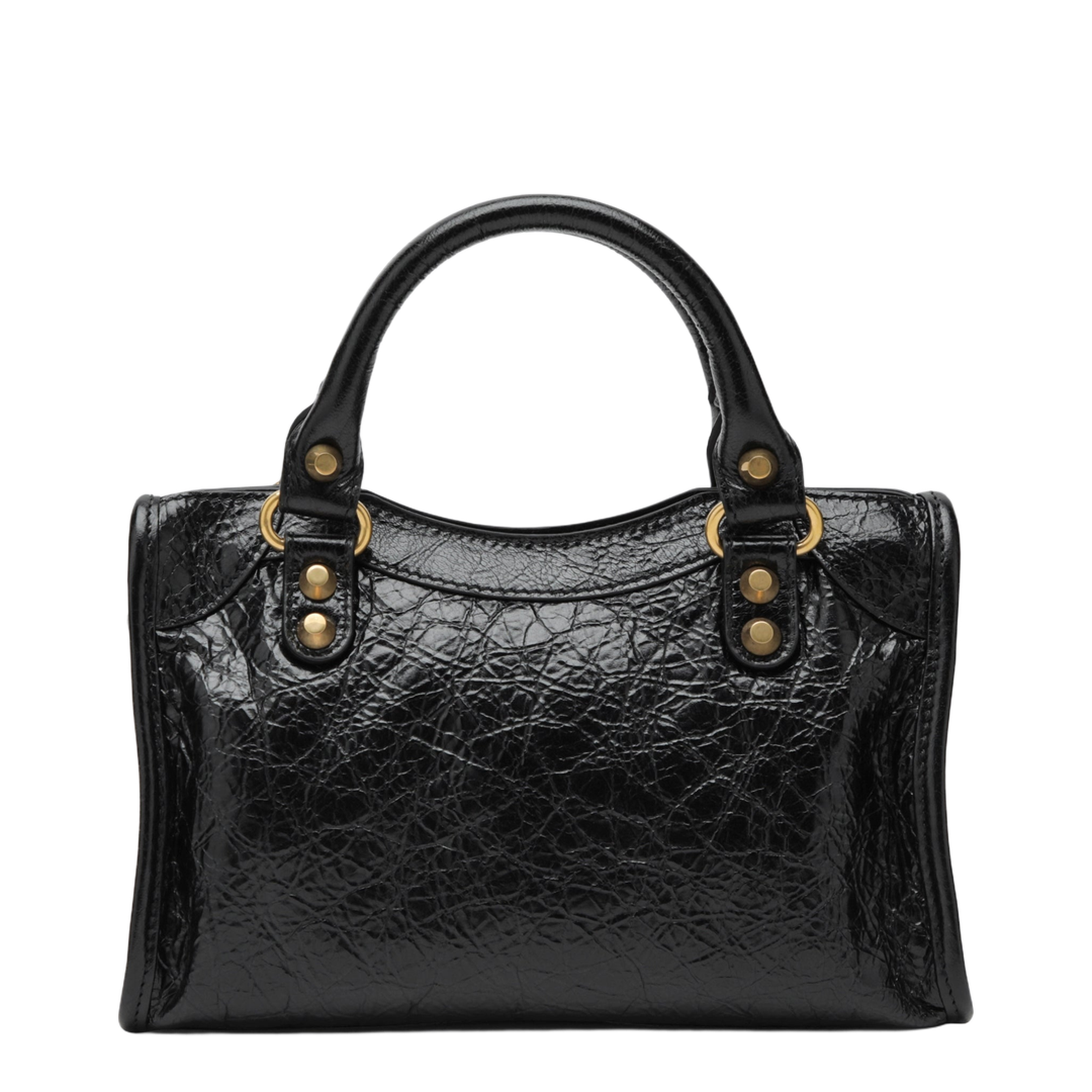 Le City Mini Textured Lambskin Leather Shoulder Bag - Black - Image 2
