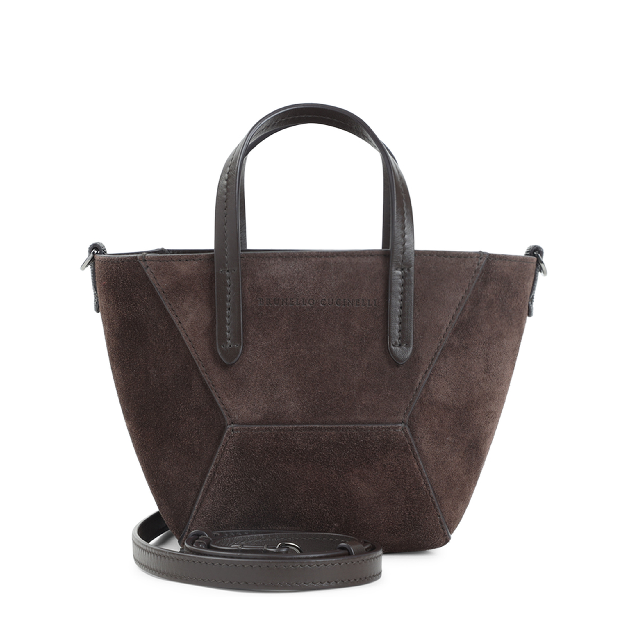BC Duo Mini Suede Leather Shoulder Bag - Burgundy - Image 2