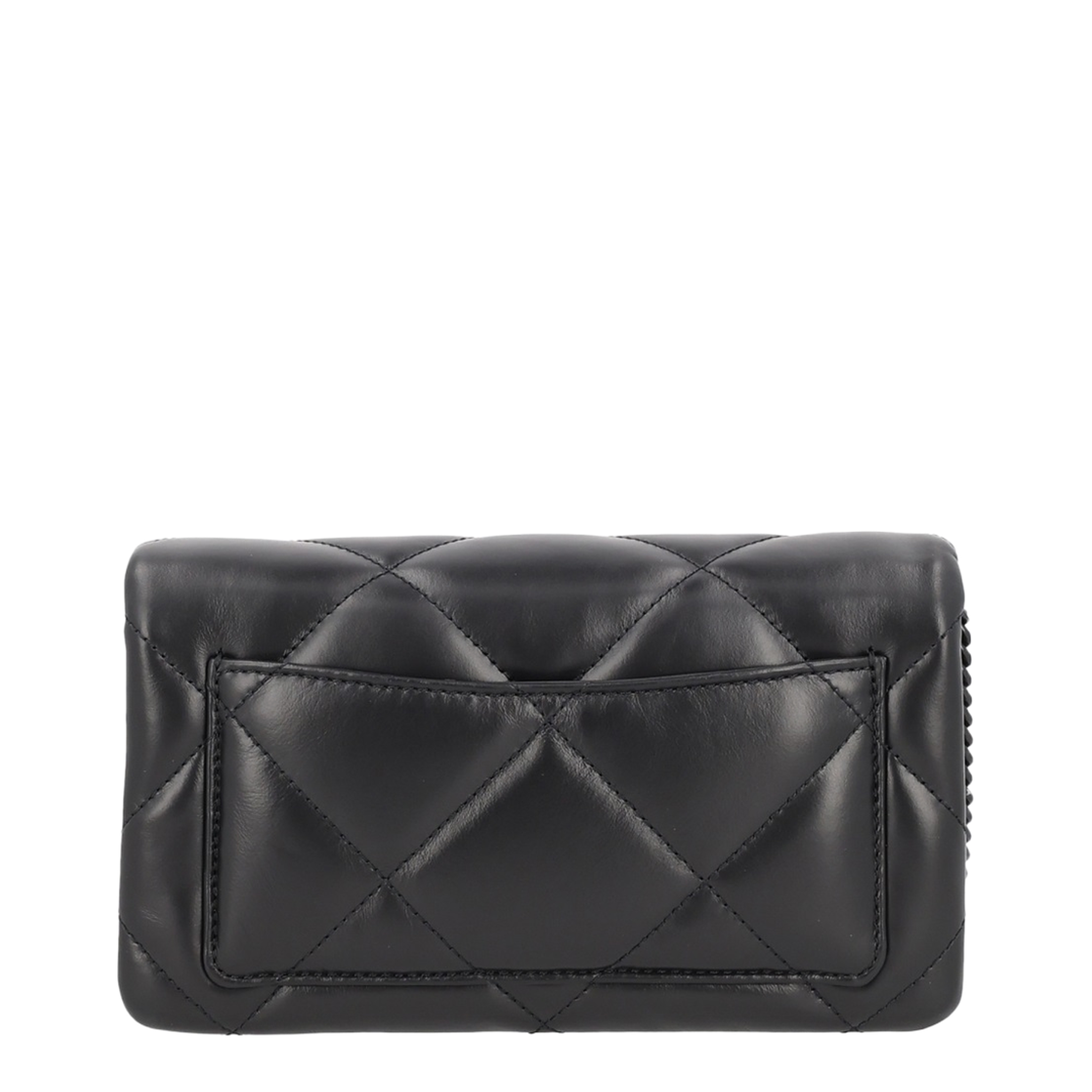 Black Kira Diamond Quilt Wallet on Chain - Image 3