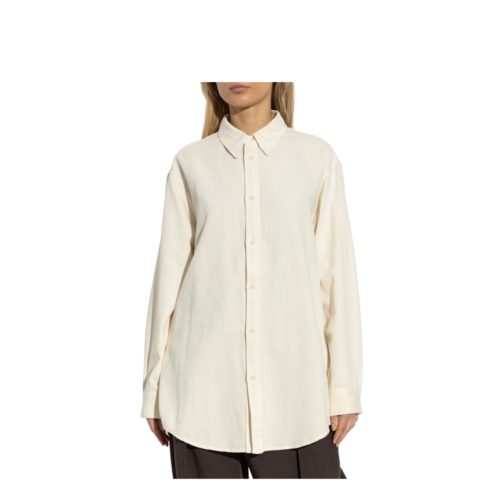 Light Beige Front Button Fastening Classic Collar Drop Shoulder Buttoned Cuffs - Image 4