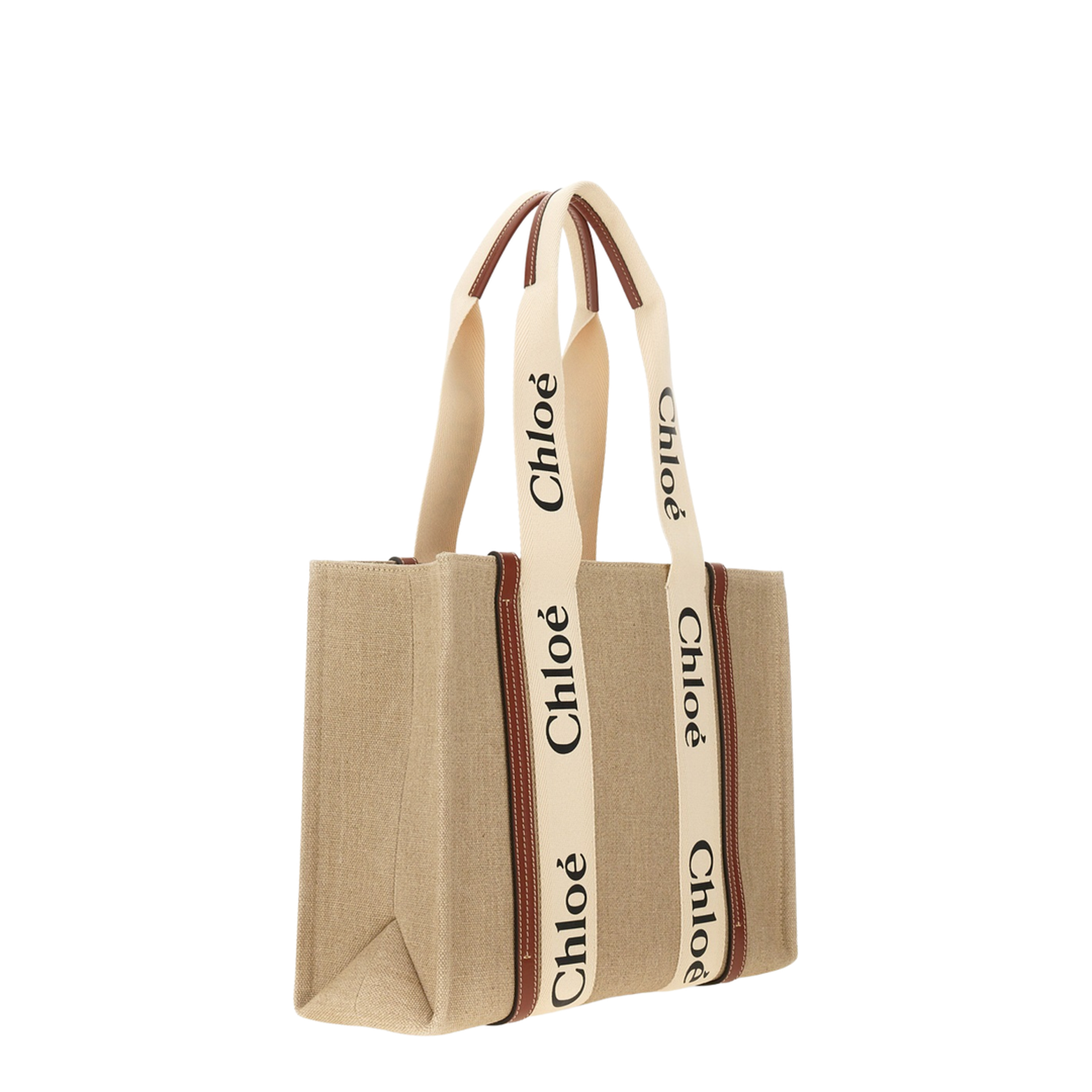 Double Long Handle Linen Bag with Logo - Image 4