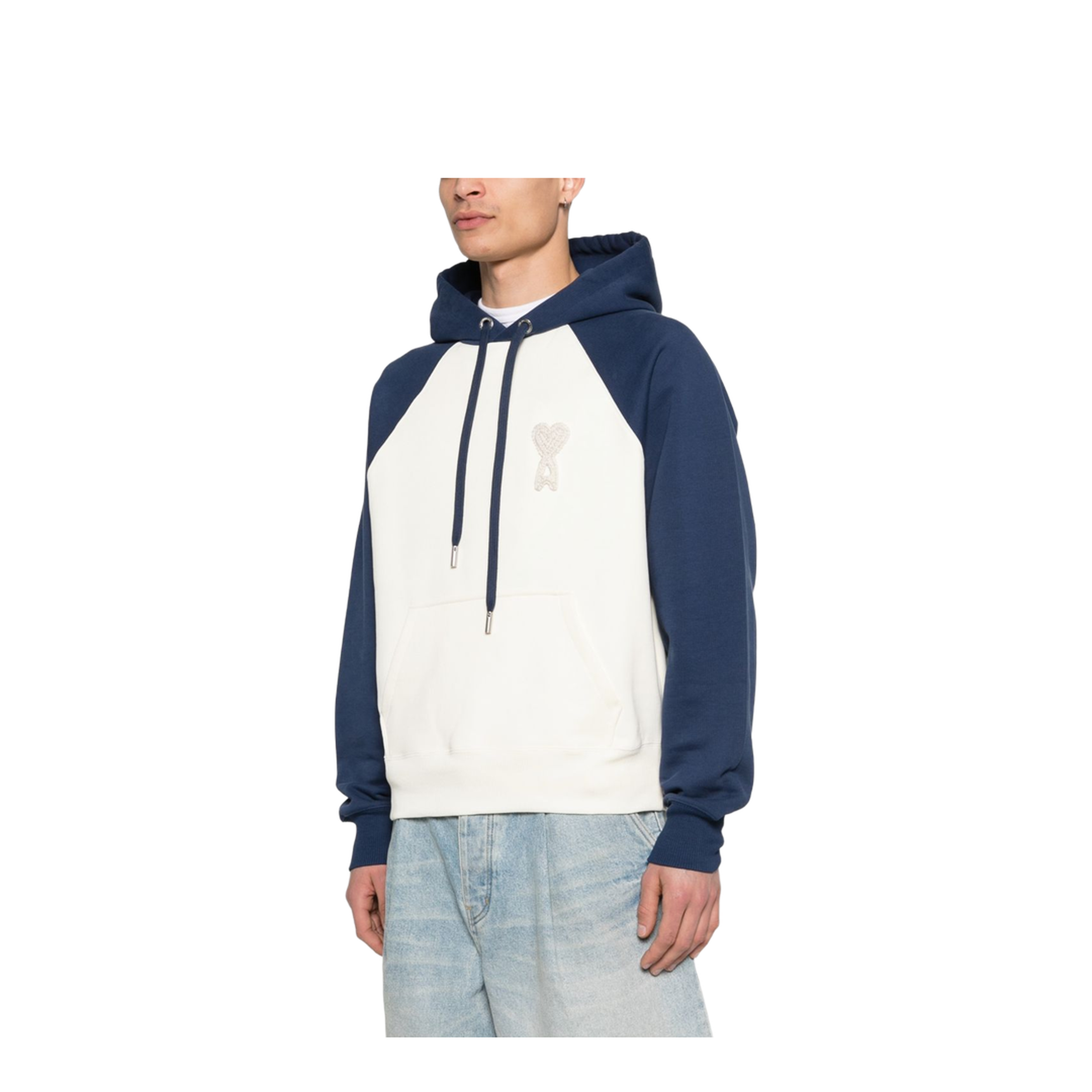 Hoodie in Cream/Blue - Image 5
